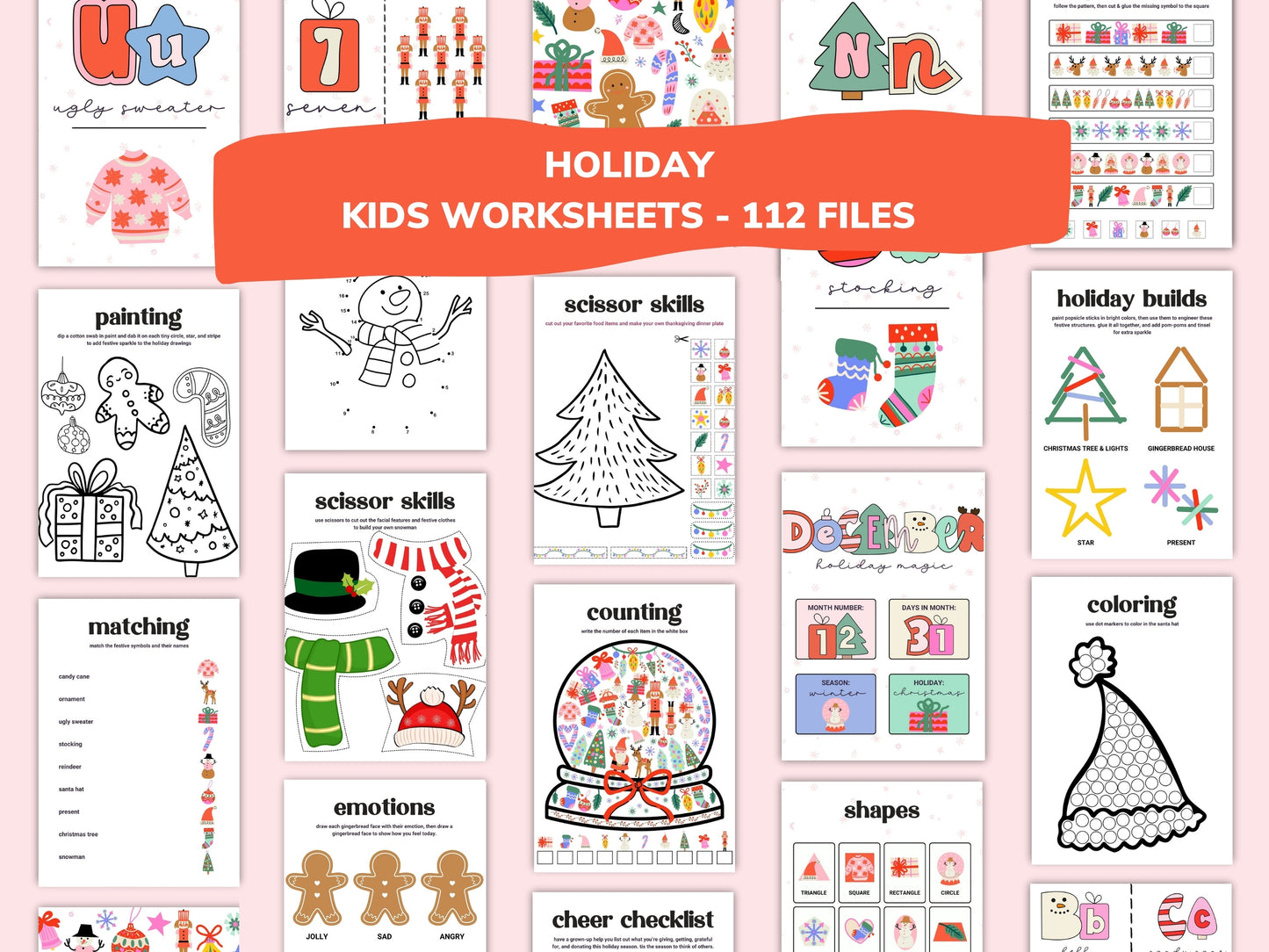 Holiday Kids Worksheets / Downloadable File / Digital Worksheets