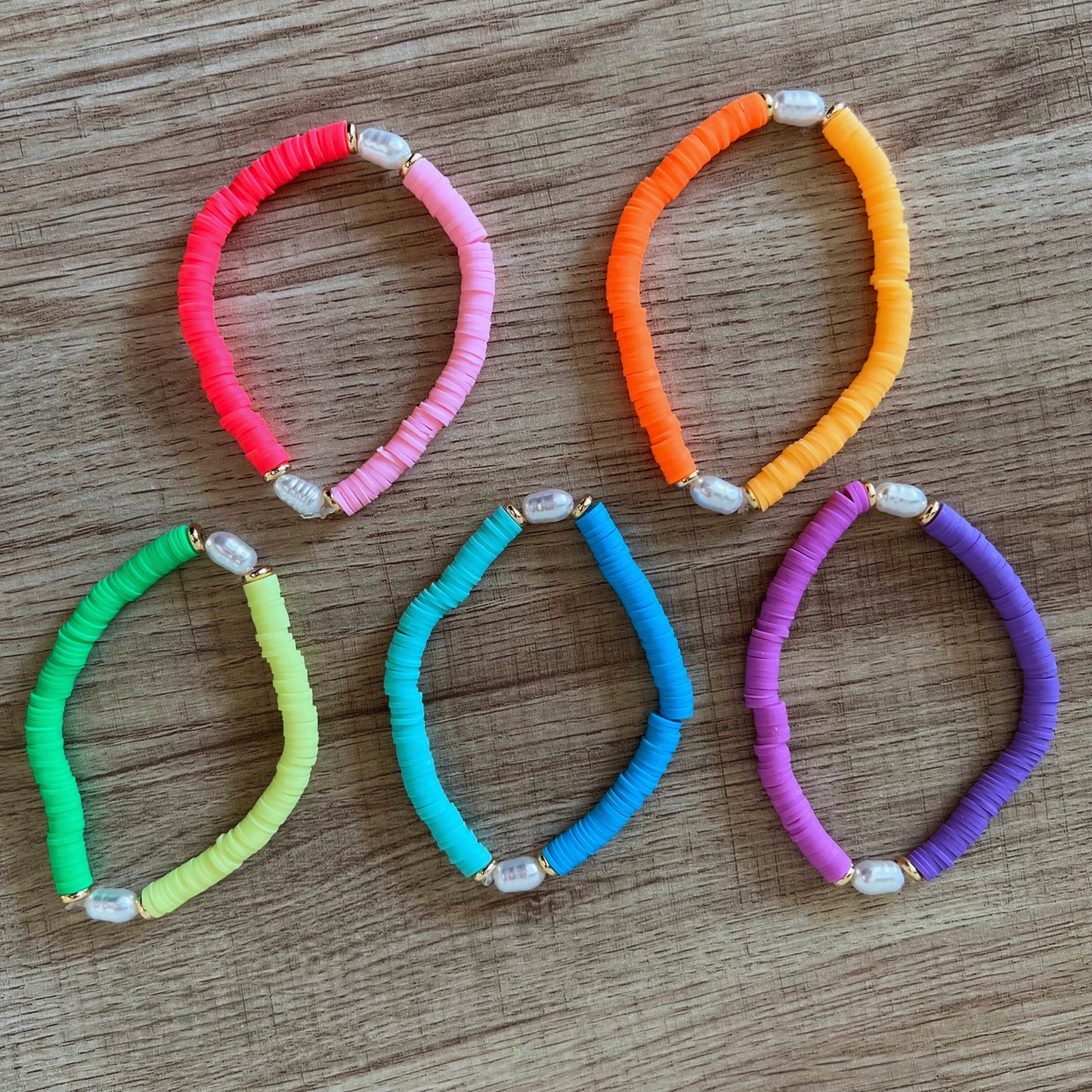 Colorful Heishi & Pearl Beaded Bracelet