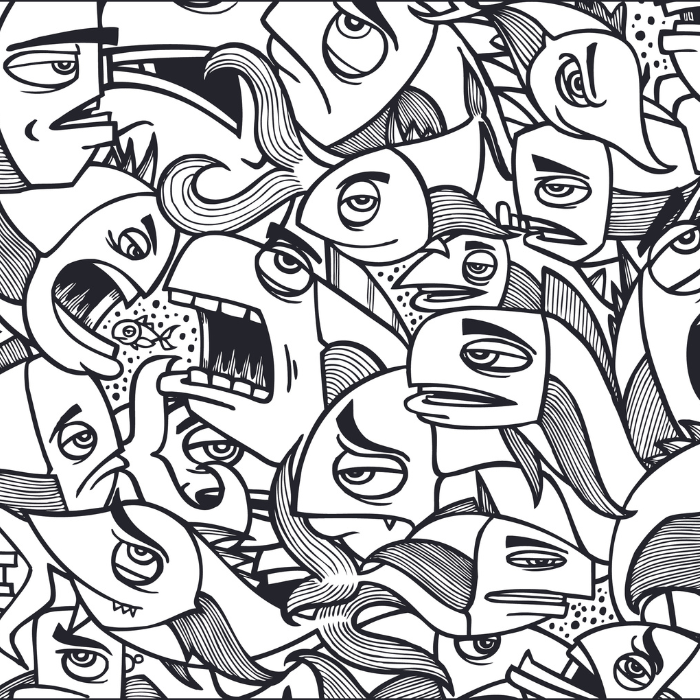 FREE Graffiti Fish Coloring Page - Instant Download