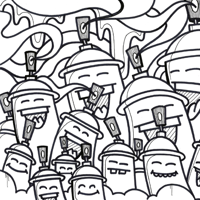 FREE Graffiti Spray Can Coloring Page - Instant Download