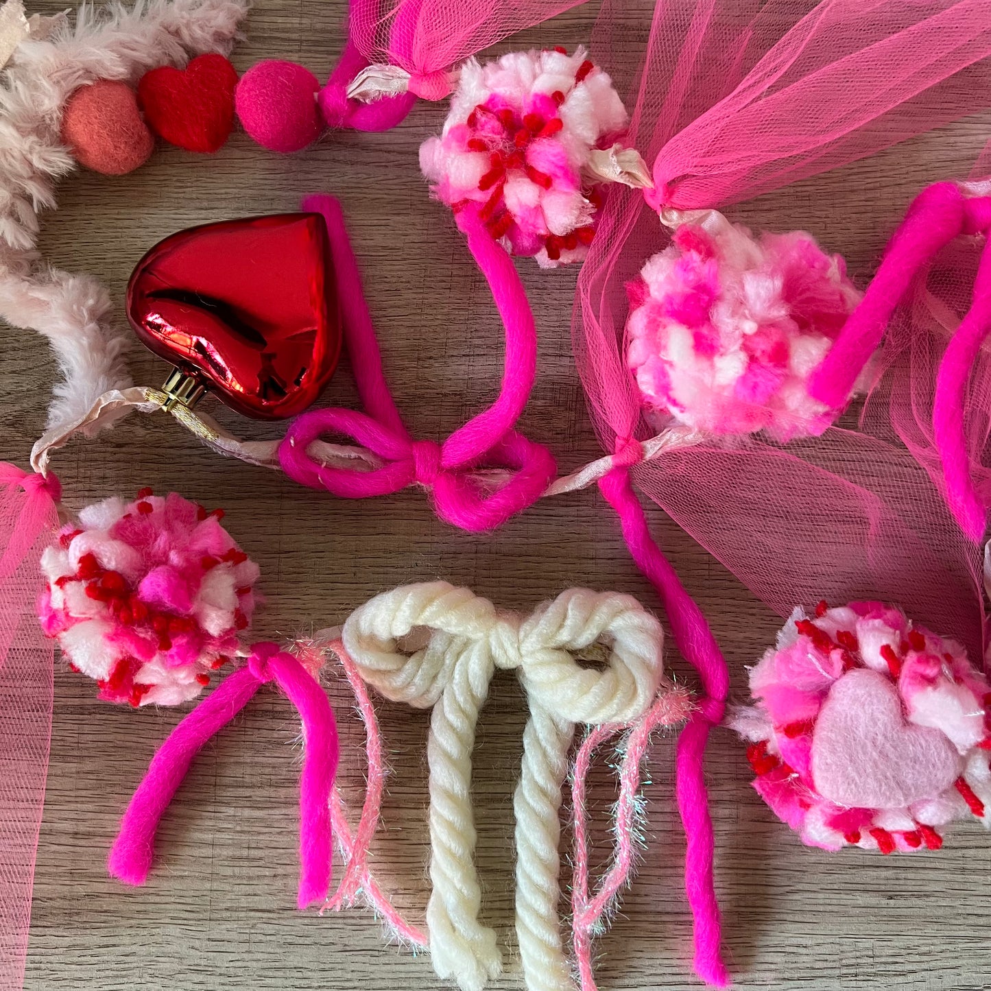 Whimsical Heart & Pom-Pom Garland