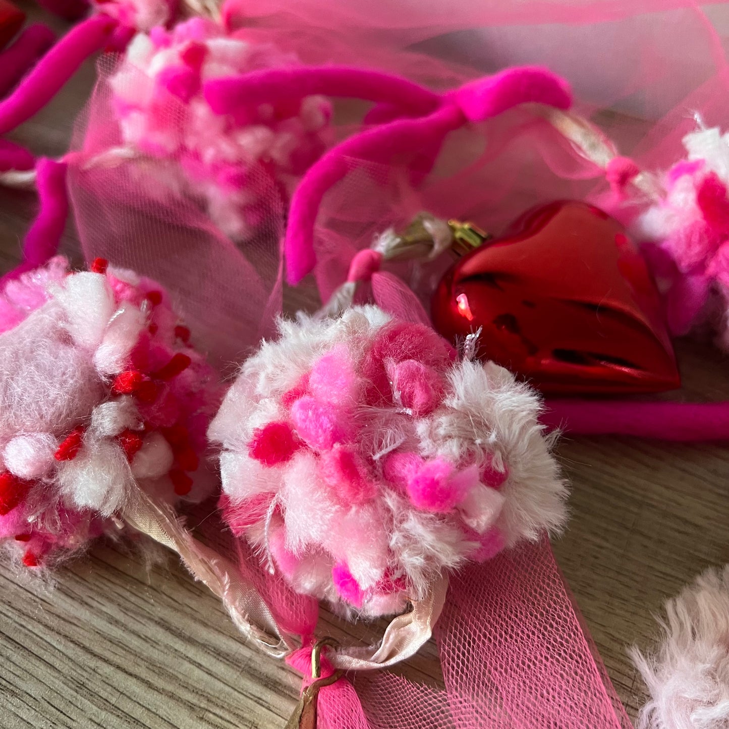 Whimsical Heart & Pom-Pom Garland