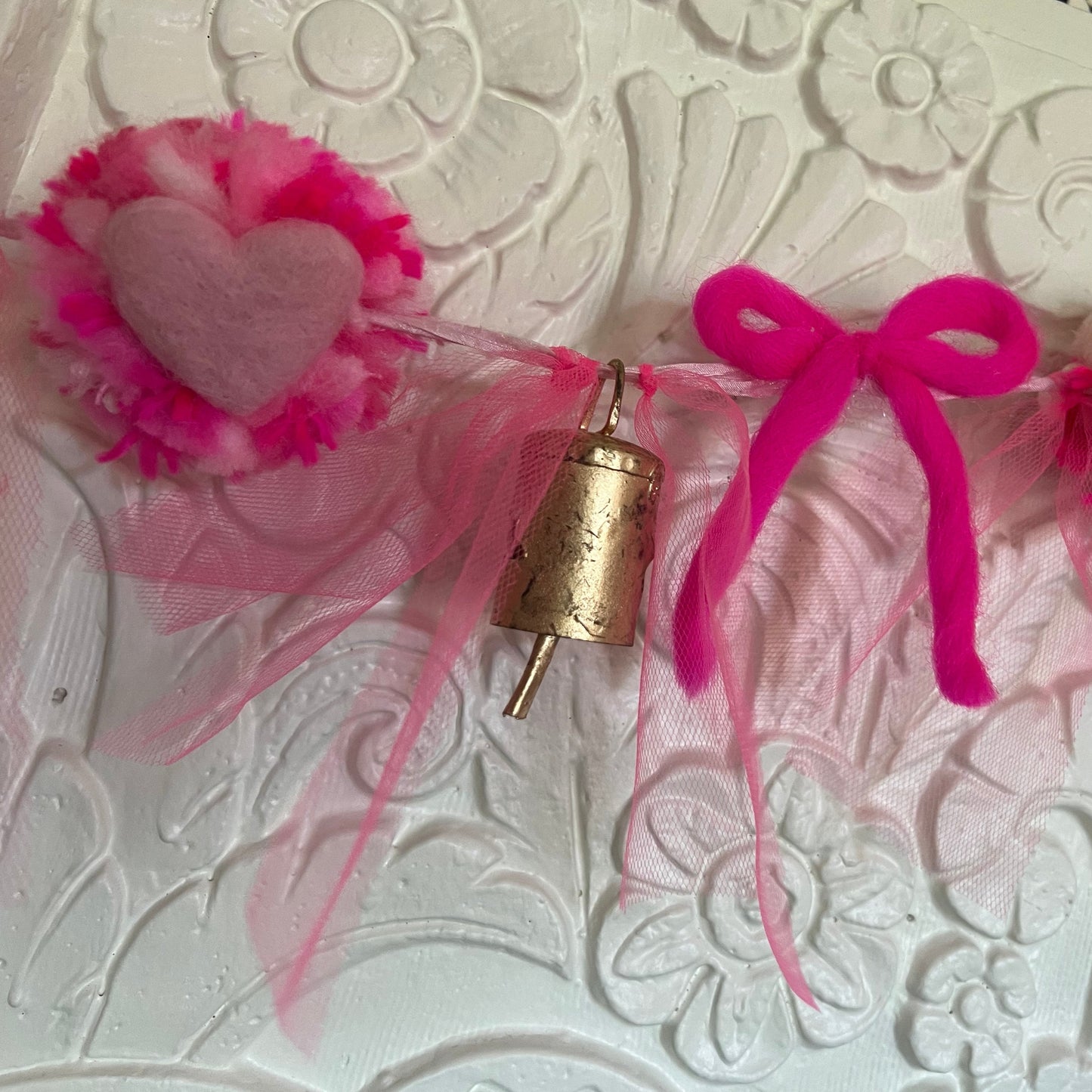 Whimsical Heart & Pom-Pom Garland