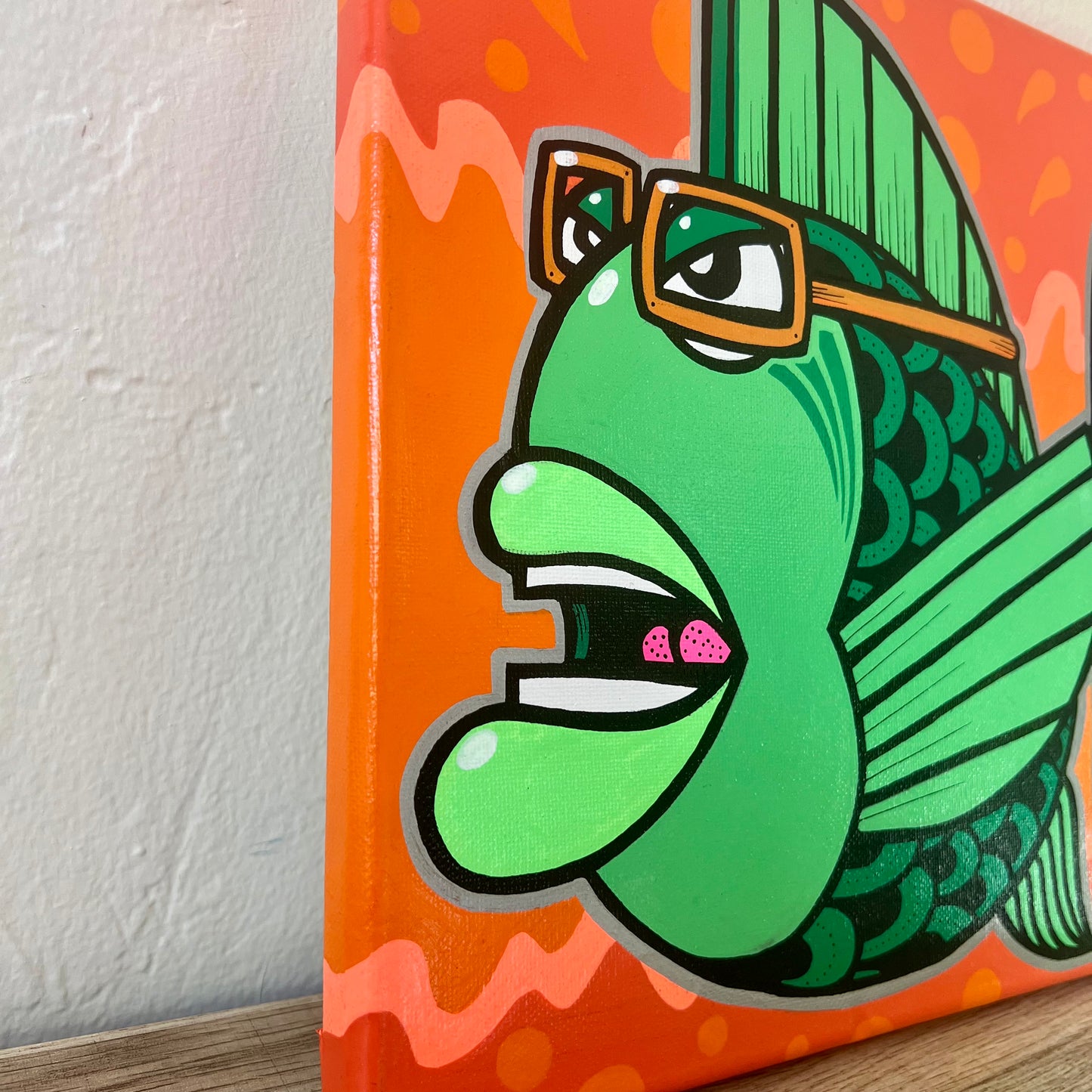 10" x 10" Graffiti Fish Painting