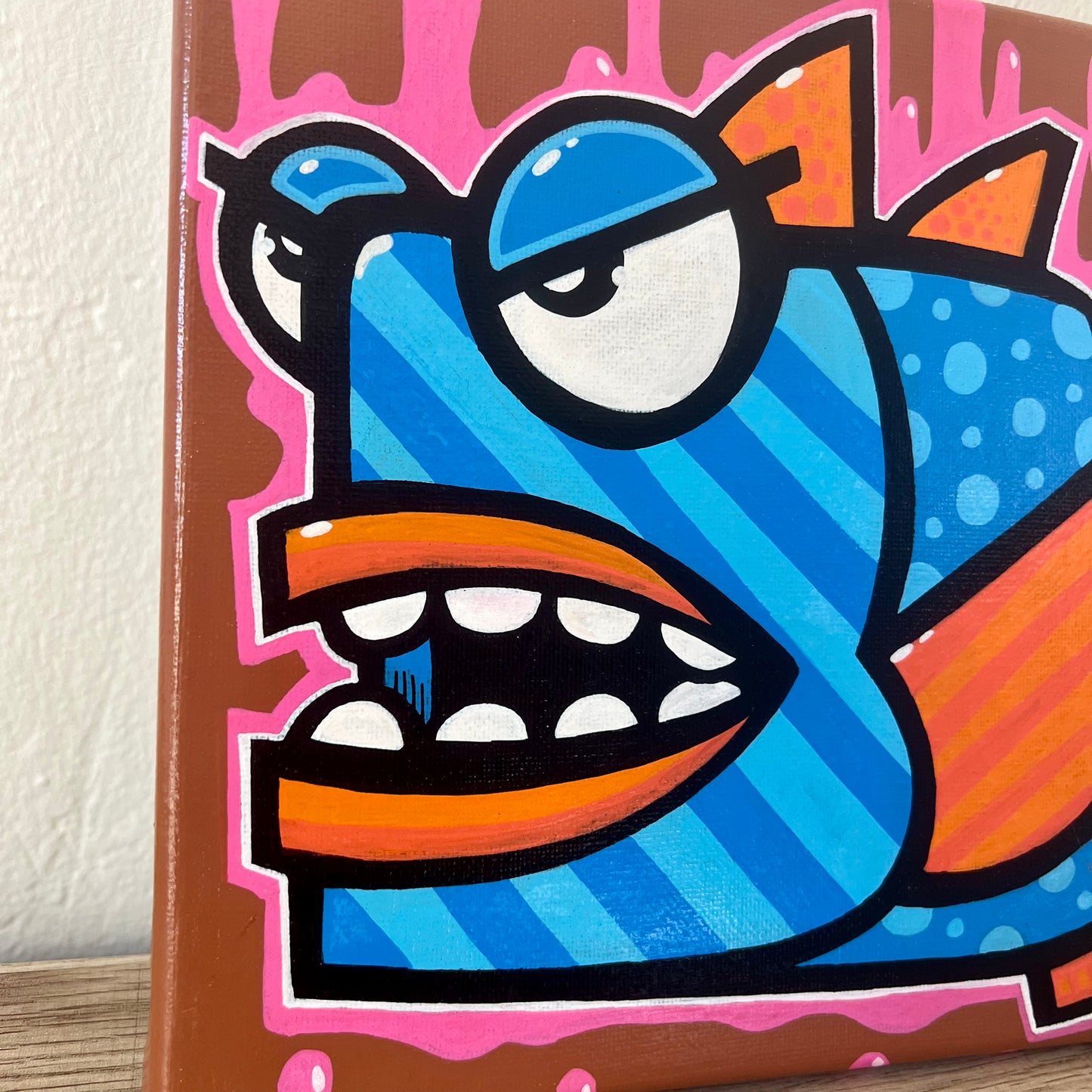 10" x 8" Graffiti Fish Painting