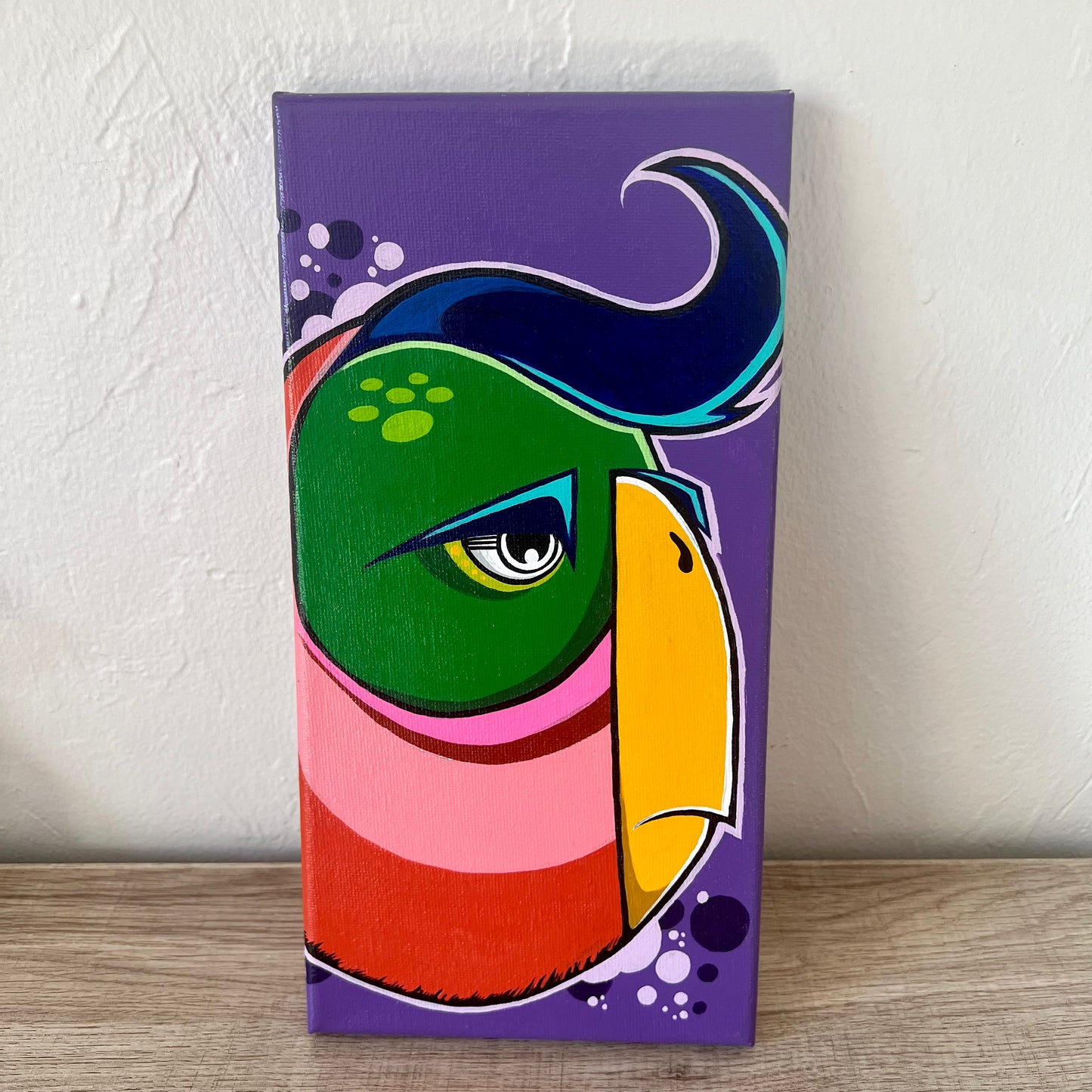 6" x 12" Graffiti Parrot Painting
