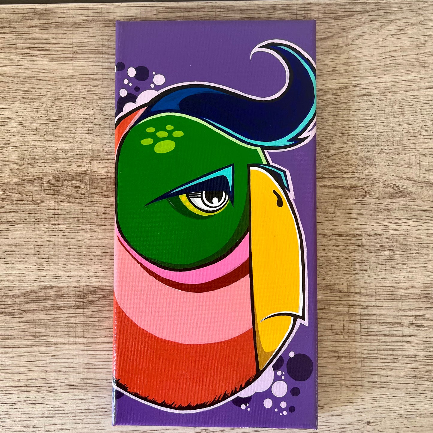 6" x 12" Graffiti Parrot Painting