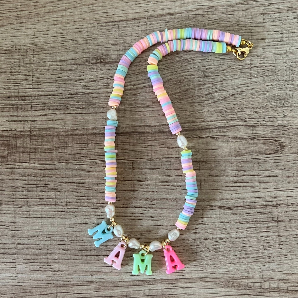 "Mama" Candy-Colored Beaded Necklace