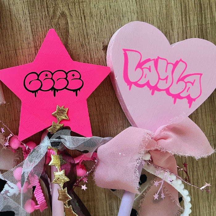 Personalized Graffiti Wood Wand Whimsy
