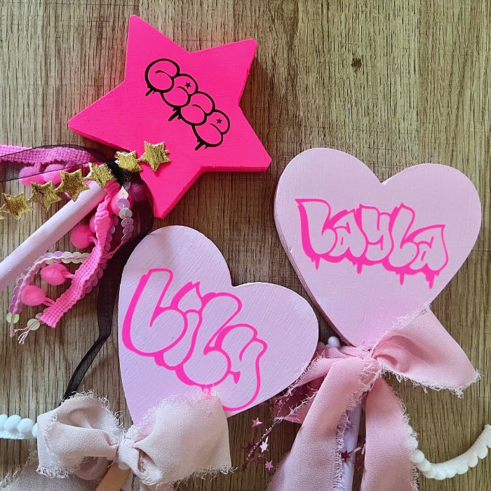 Personalized Graffiti Wood Wand Whimsy
