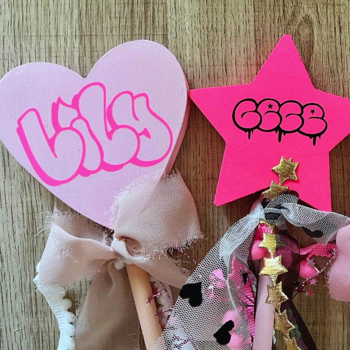 Personalized Graffiti Wood Wand Whimsy