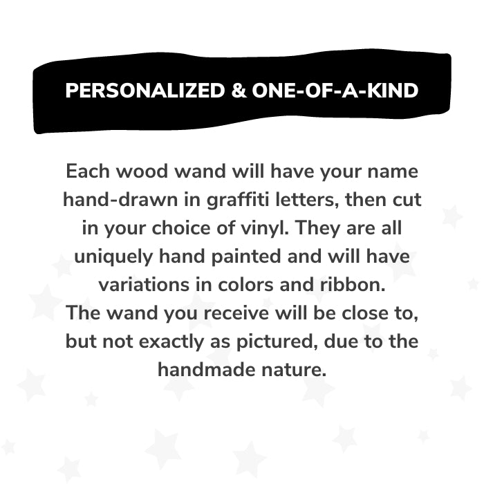 Personalized Graffiti Wood Wand Whimsy