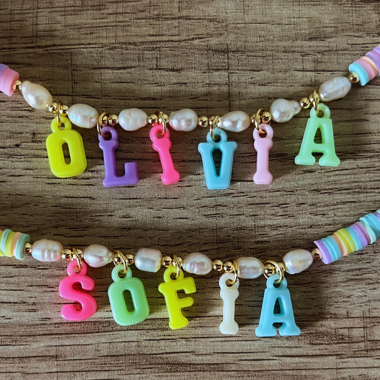 Personalized Candy-Colored Beaded Necklace