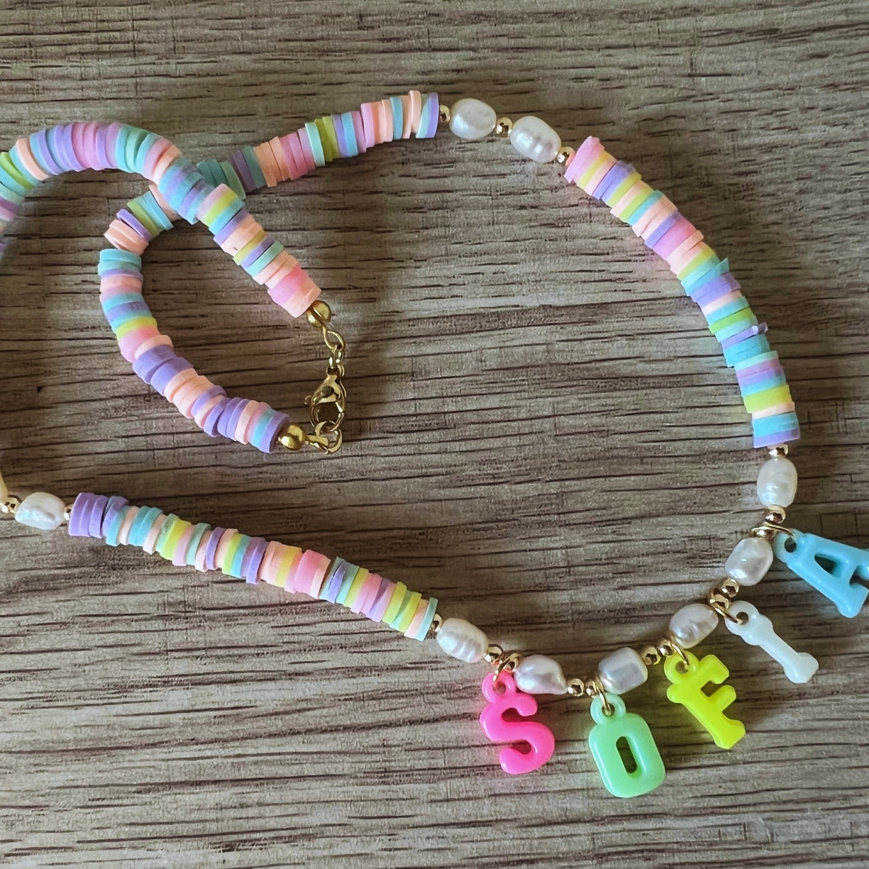 Personalized Candy-Colored Beaded Necklace
