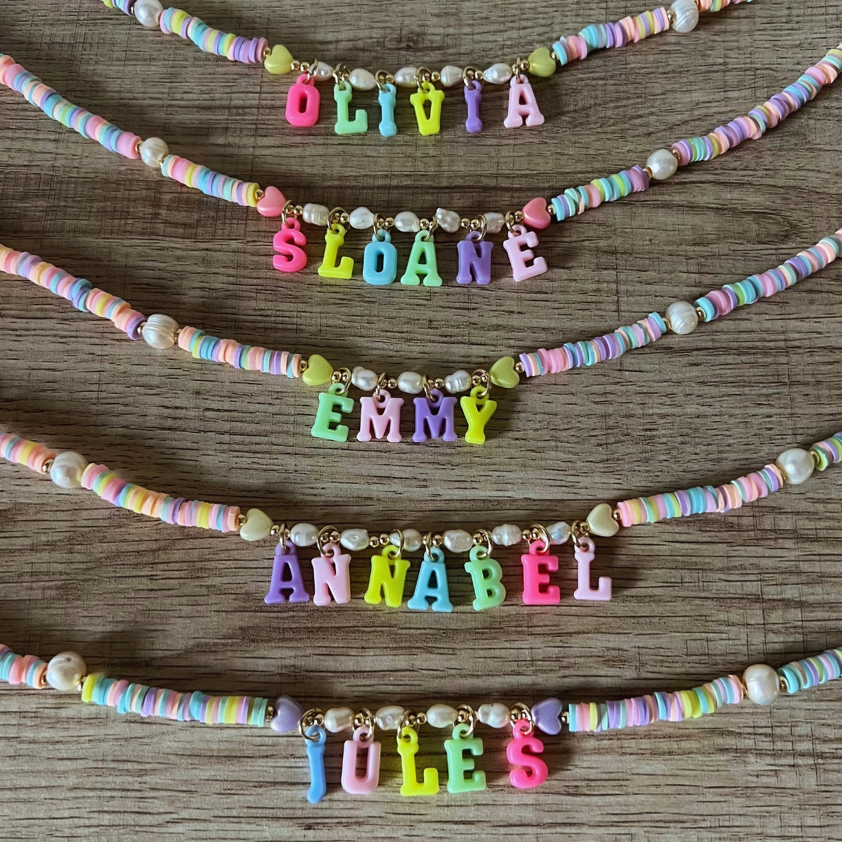 Personalized Candy-Colored Beaded Necklace