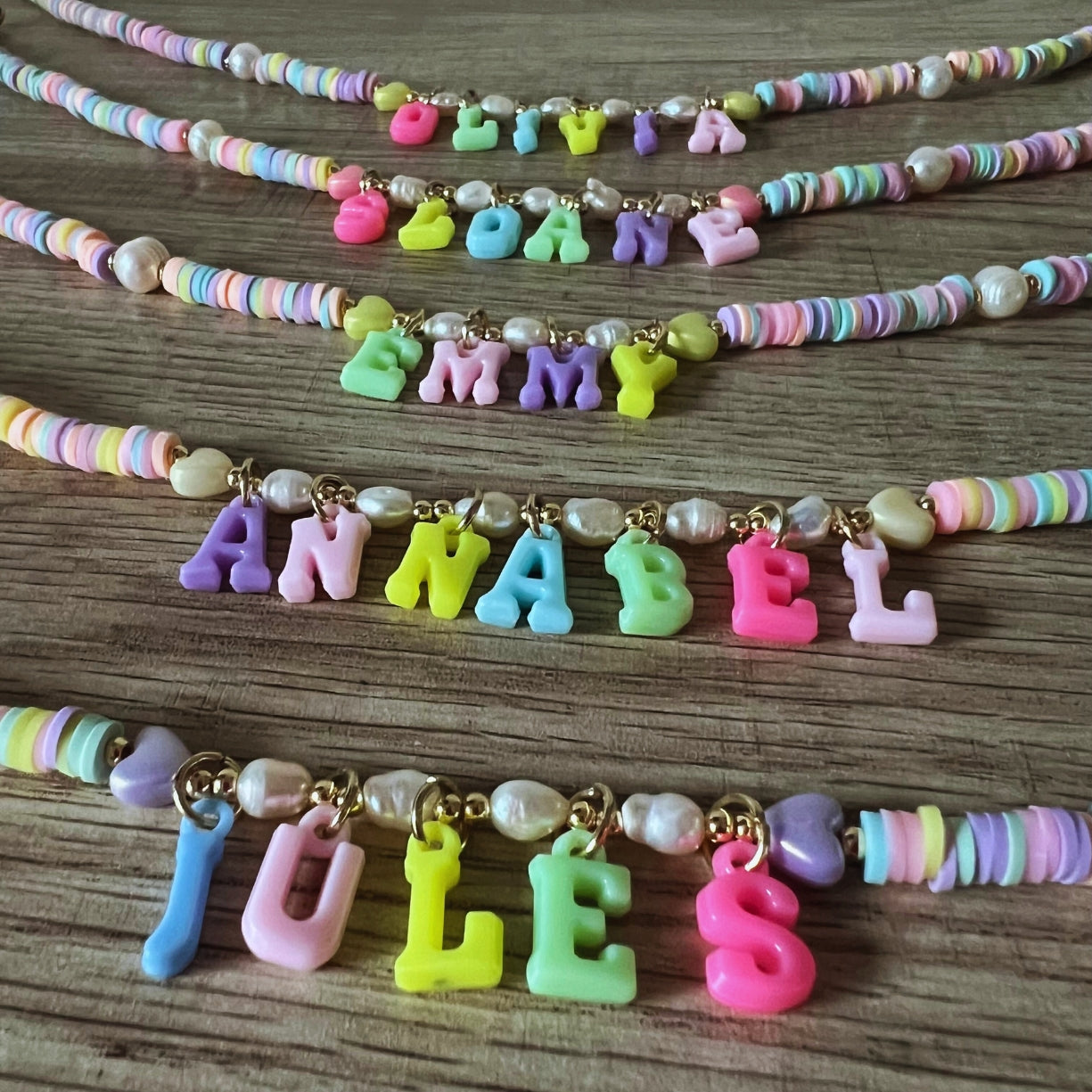 Personalized Candy-Colored Beaded Necklace