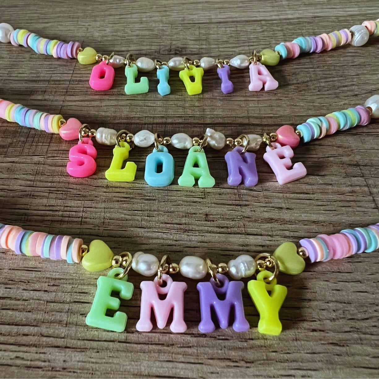 Personalized Candy-Colored Beaded Necklace