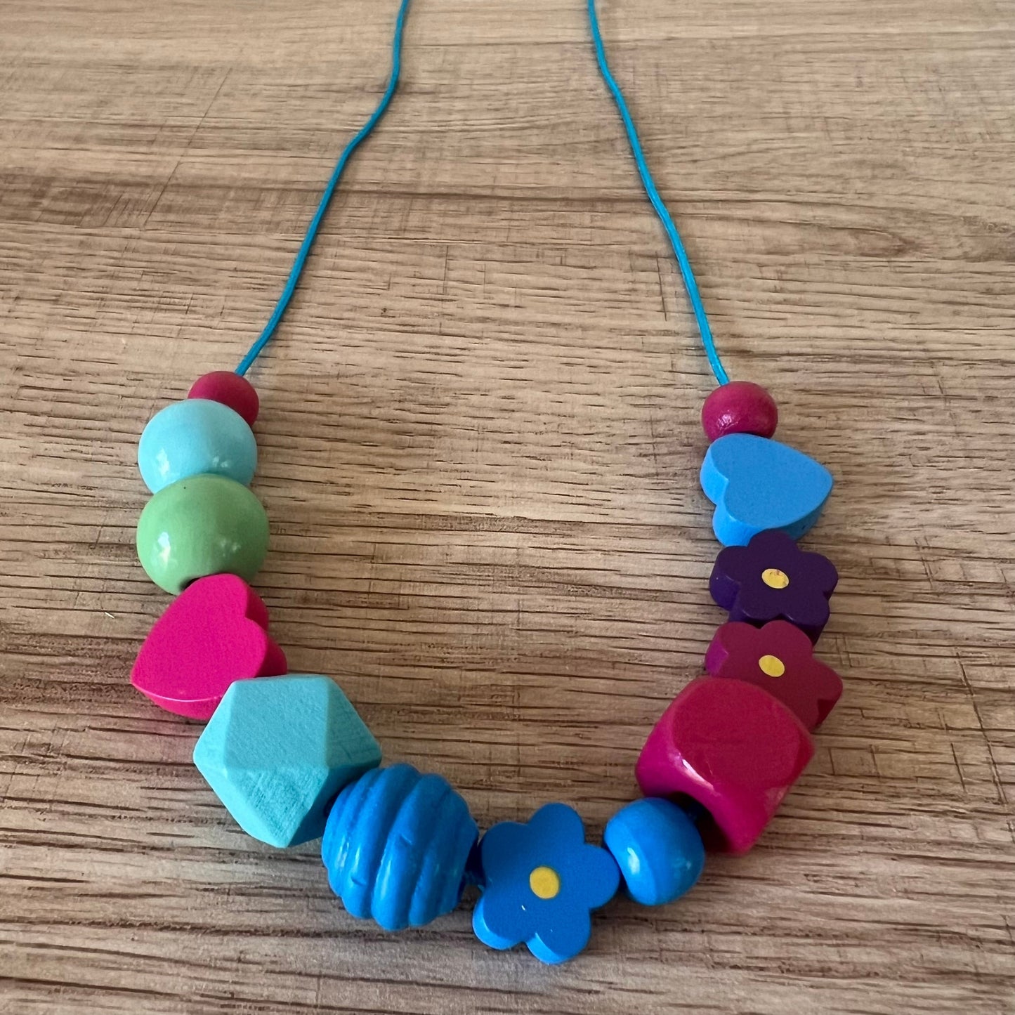 Whimsical Wood Beaded Necklace