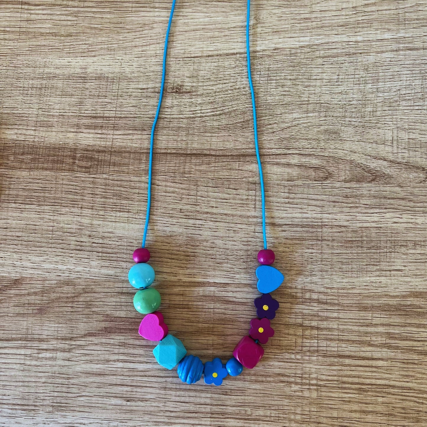 Whimsical Wood Beaded Necklace