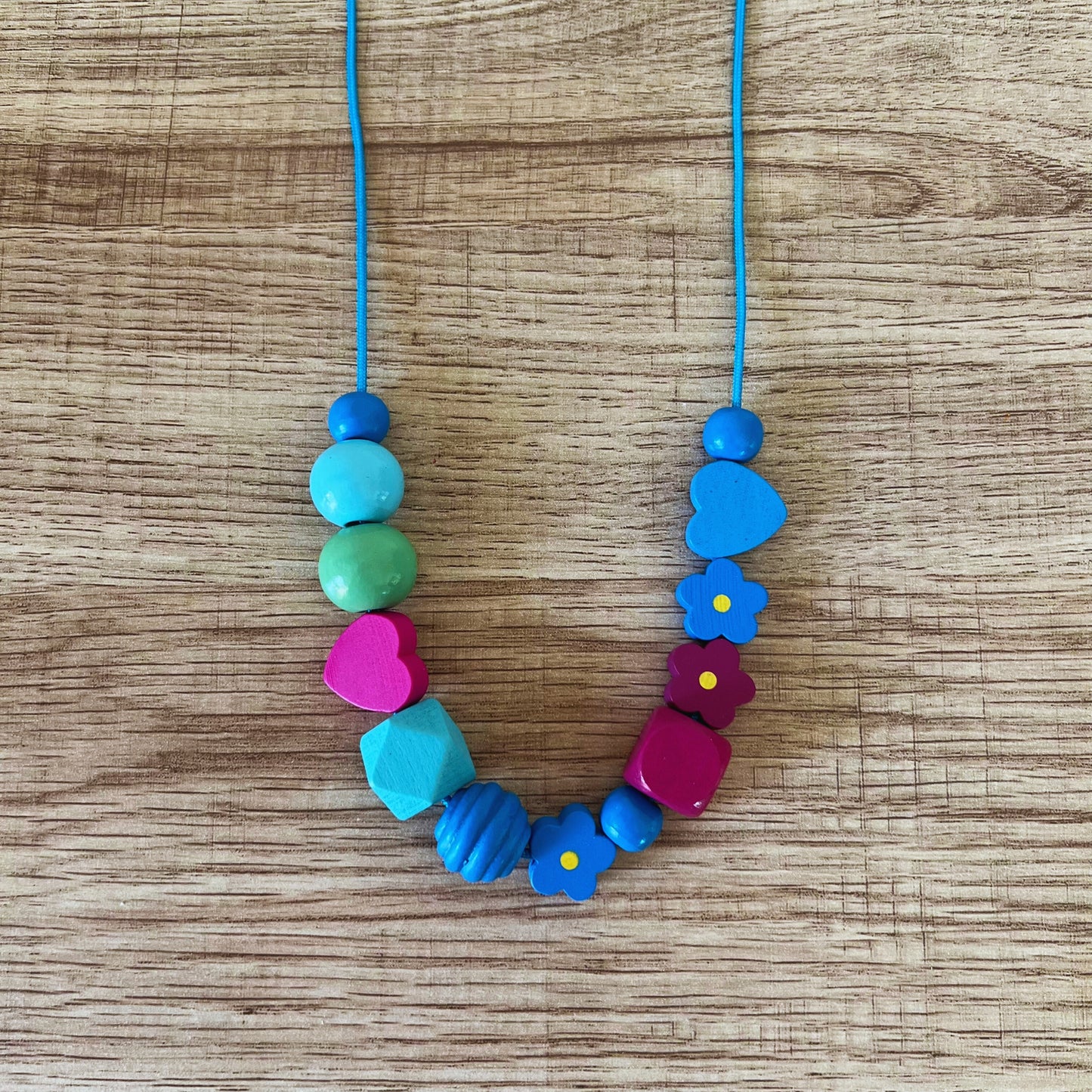 Whimsical Wood Beaded Necklace