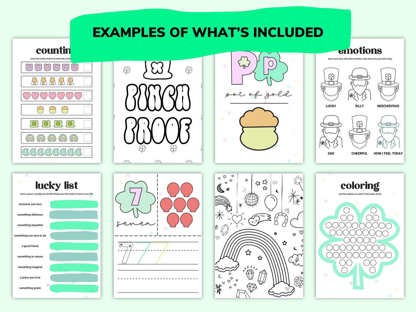 Paddy's Lucky Charms Toddler Worksheets / Downloadable File / Digital Worksheets