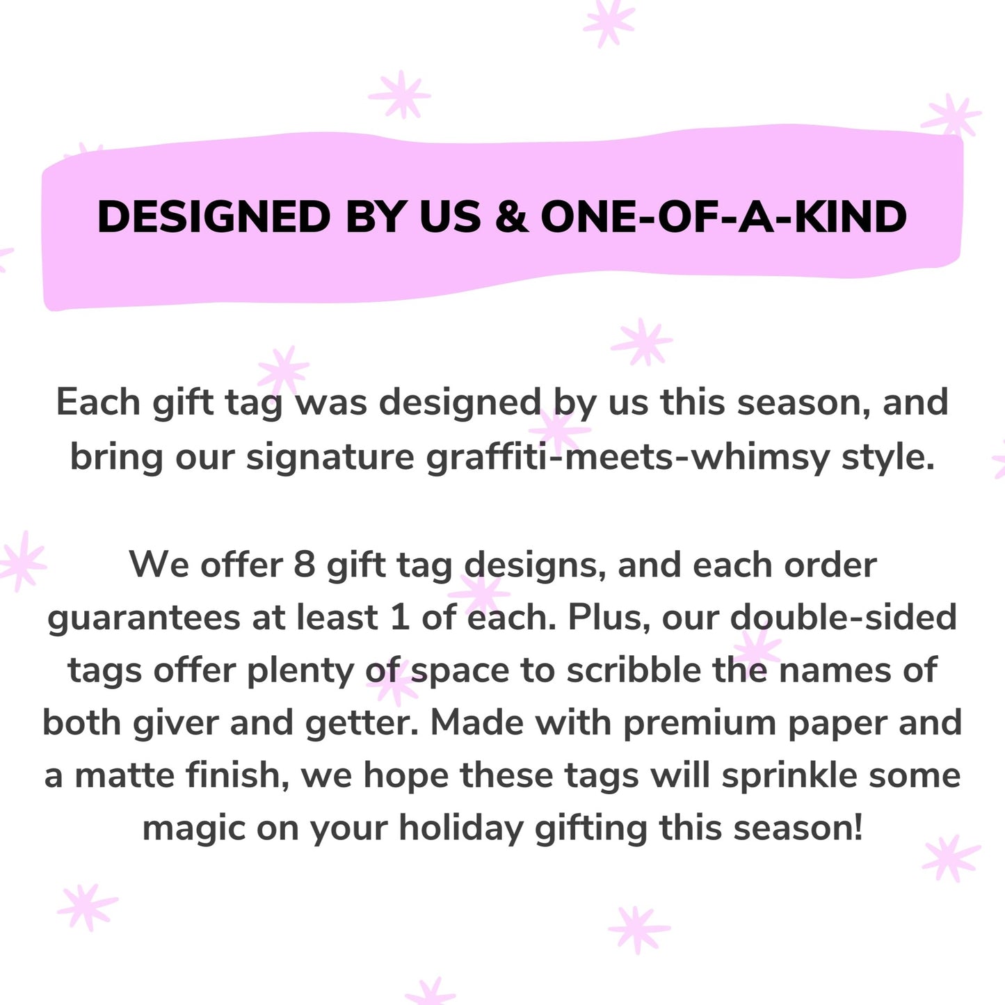 Graffiti-meets-Whimsy Holiday Gift Tags — Designed by us!