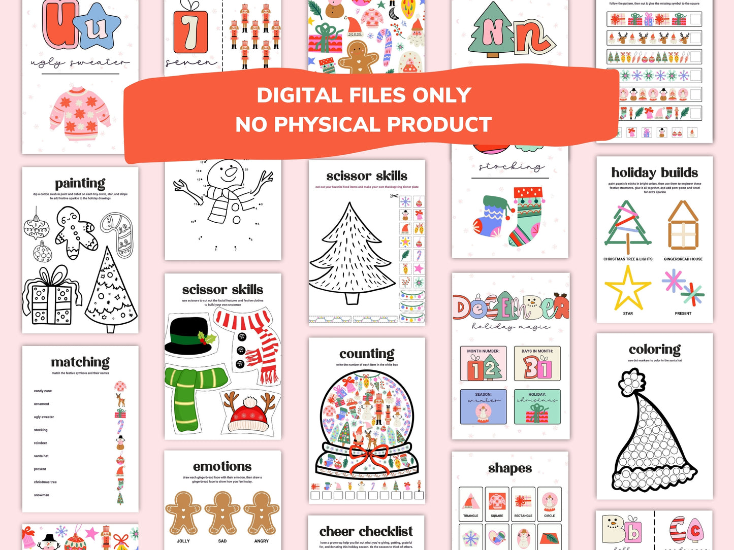 Holiday Kids Worksheets / Downloadable File / Digital Worksheets