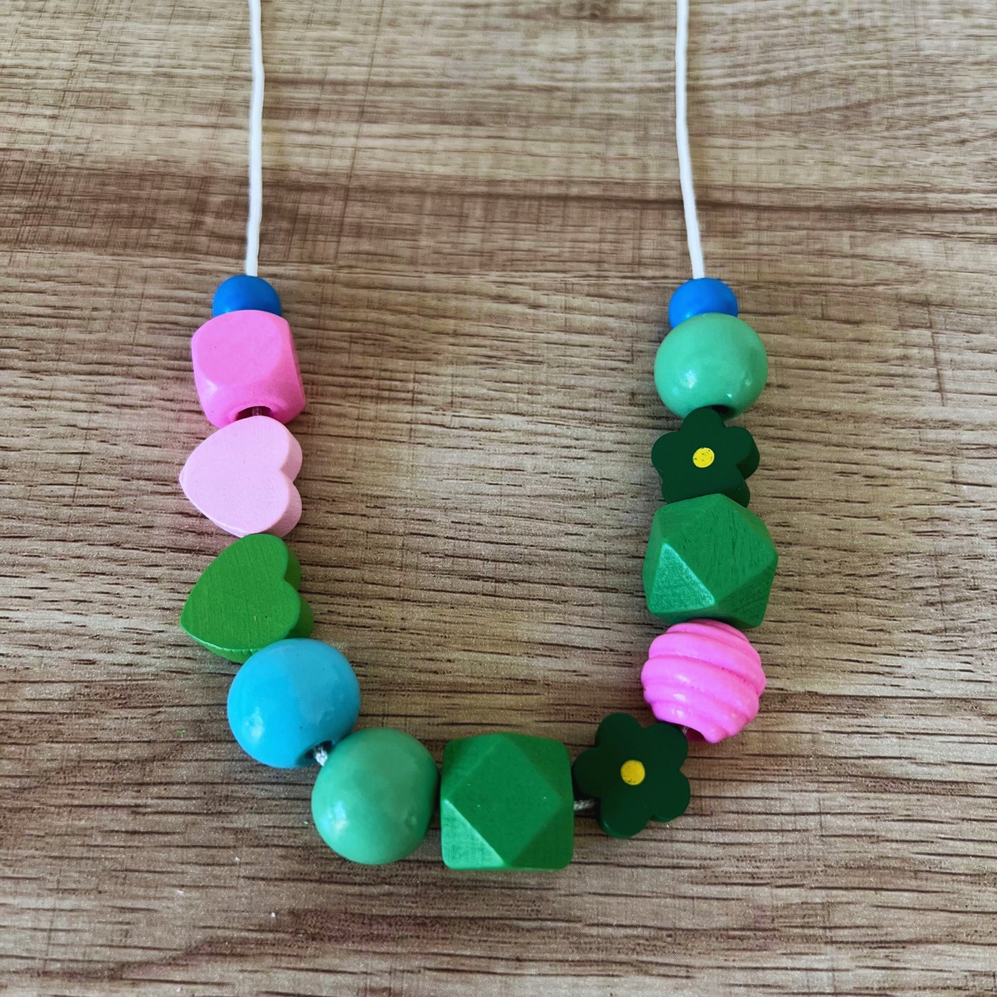 Whimsical Wood Beaded Necklace