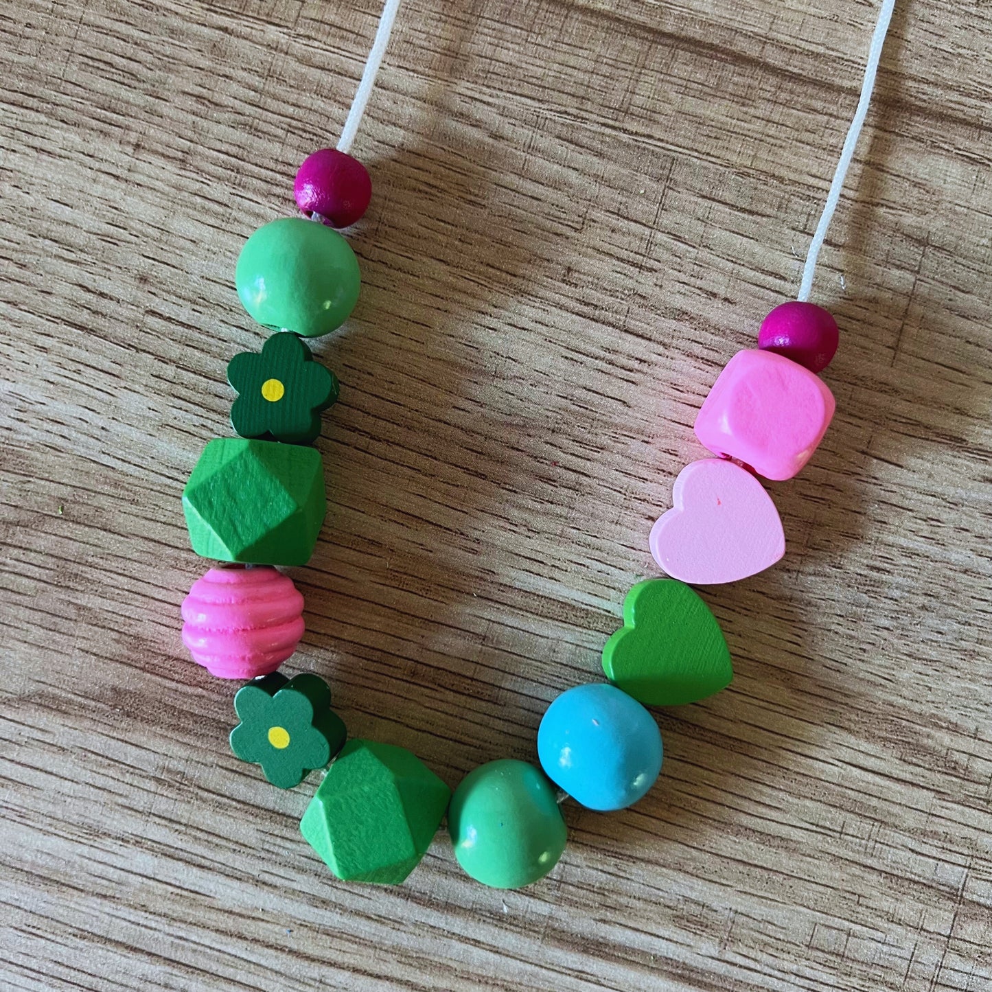 Whimsical Wood Beaded Necklace