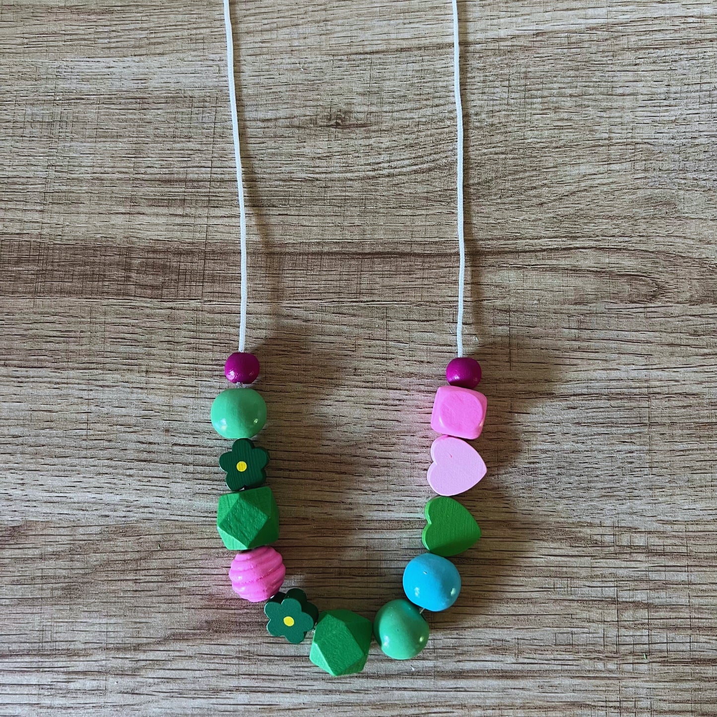Whimsical Wood Beaded Necklace