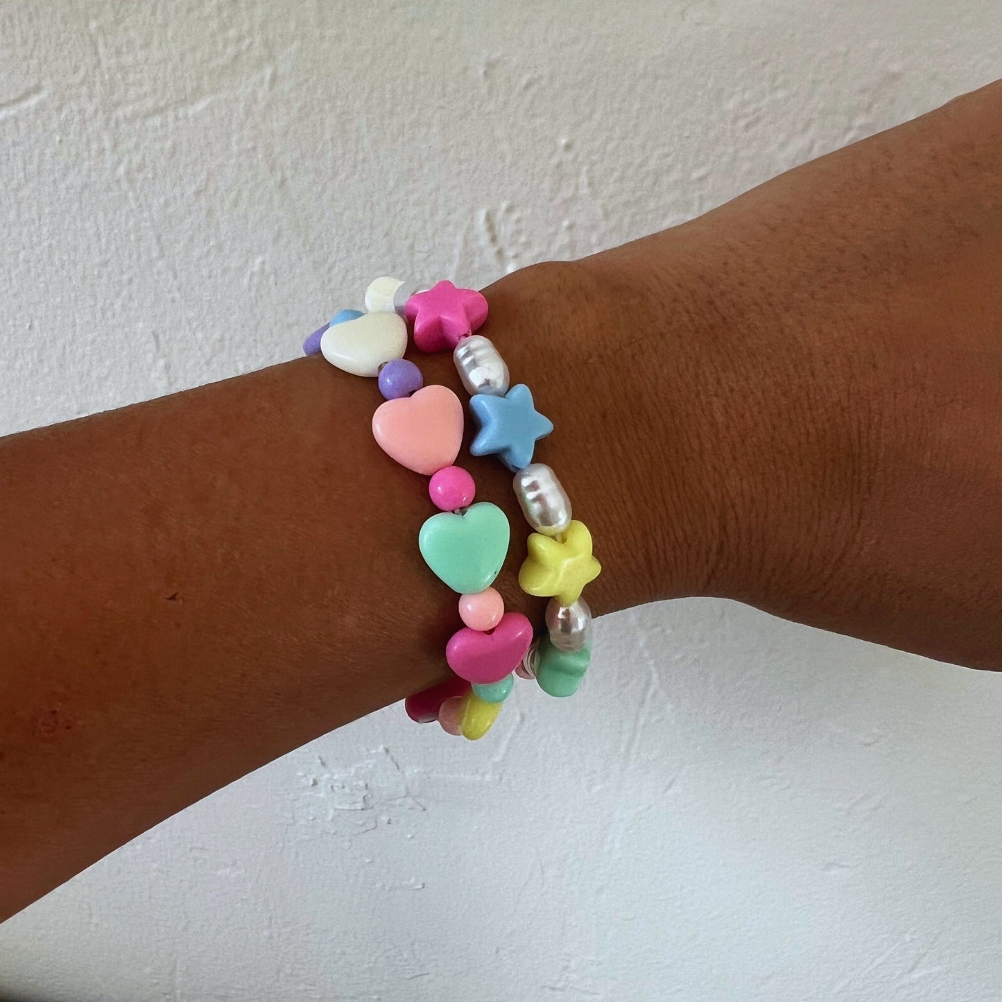 Hearts & Stars Beaded Bracelet Set