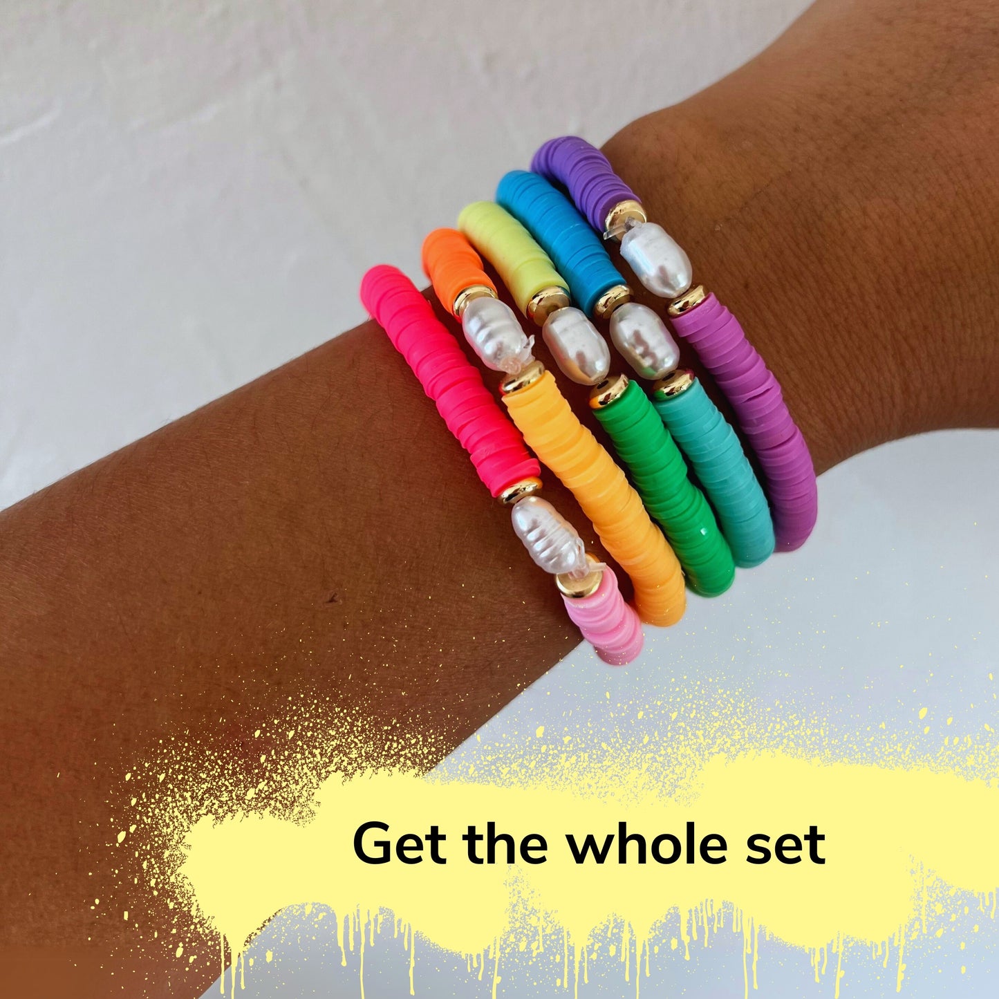 Colorful Heishi & Pearl Beaded Bracelet
