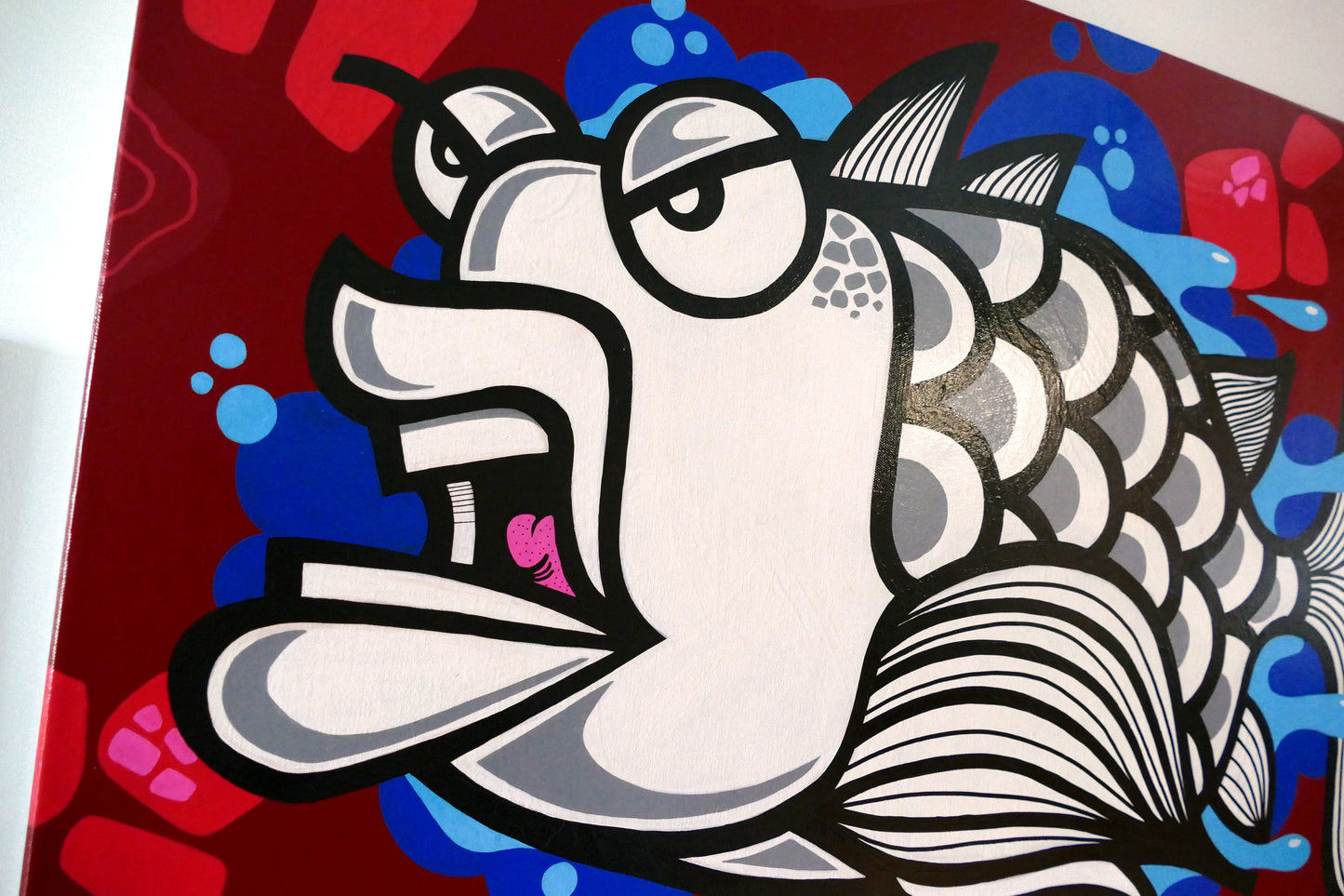 36" x 24" Graffiti Fish Painting
