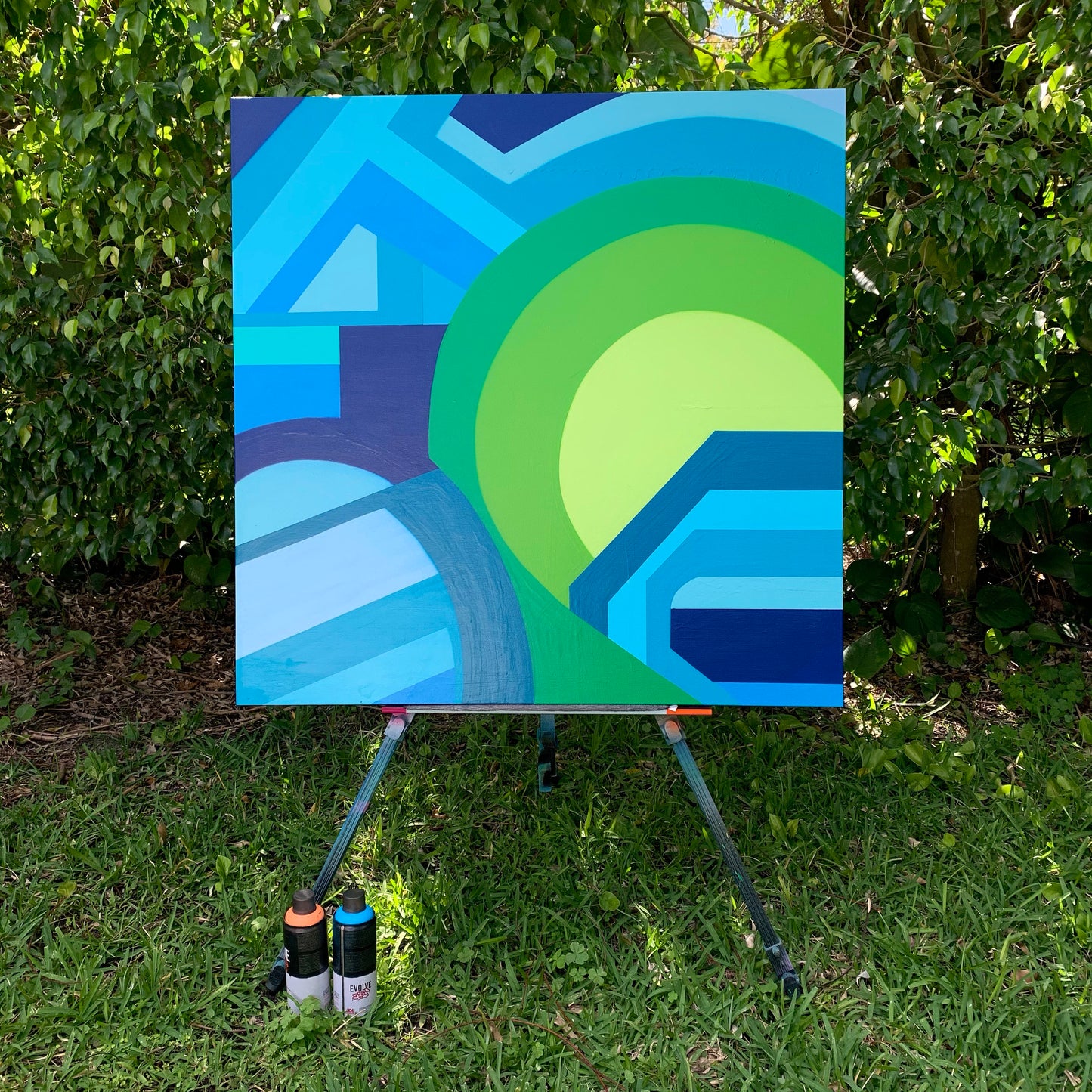 36" x 36" Geometric Abstract Painting