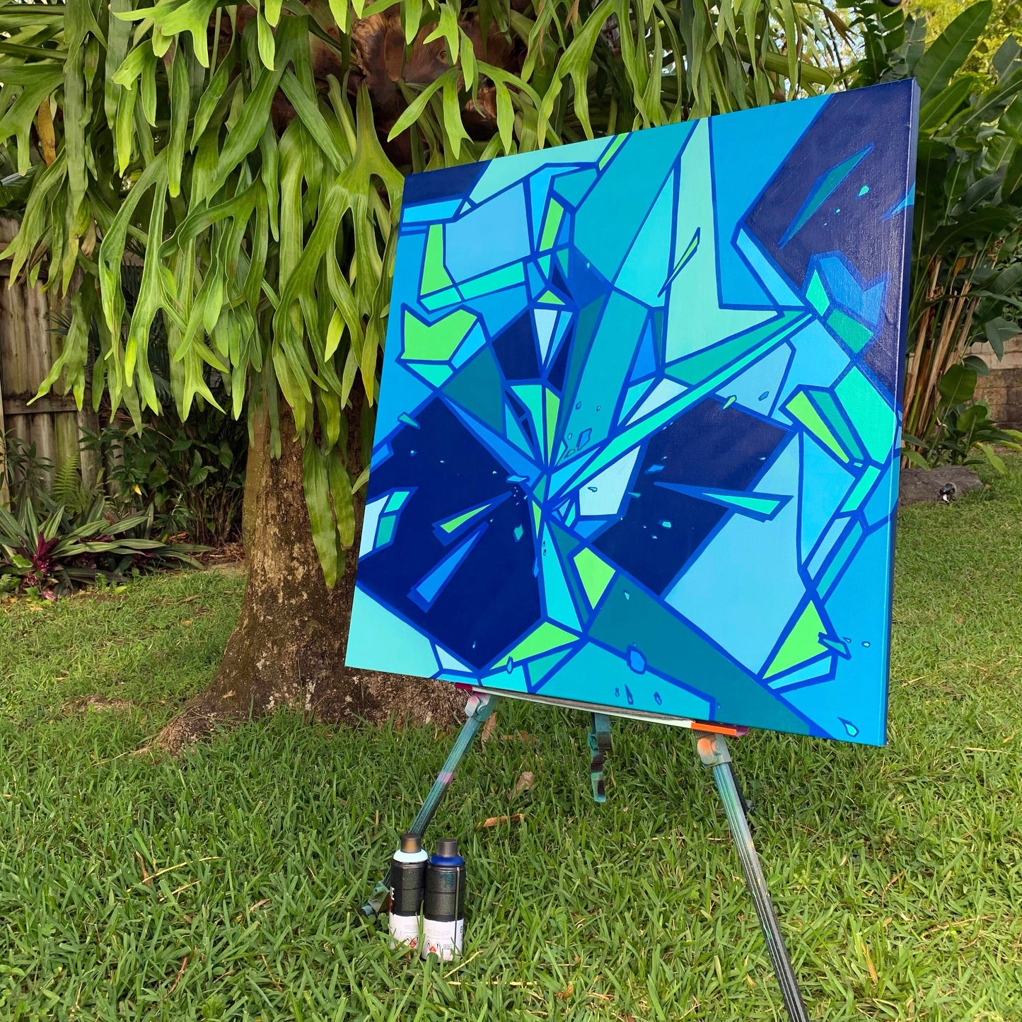 36" x 36" Geometric Abstract Painting