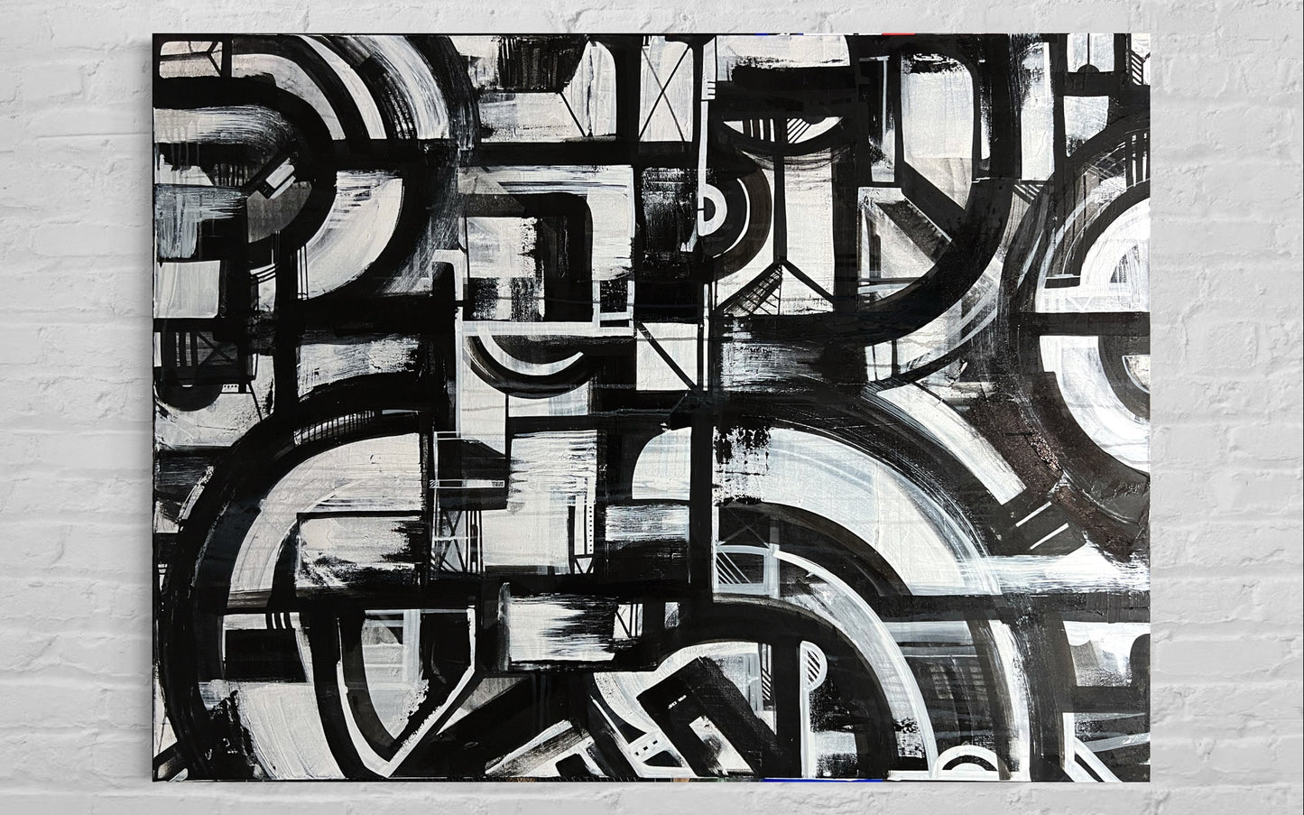 48" x 36" Mechanical Abstract Painting