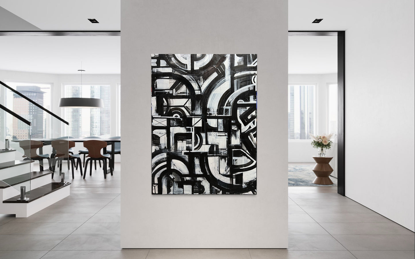 48" x 36" Mechanical Abstract Painting