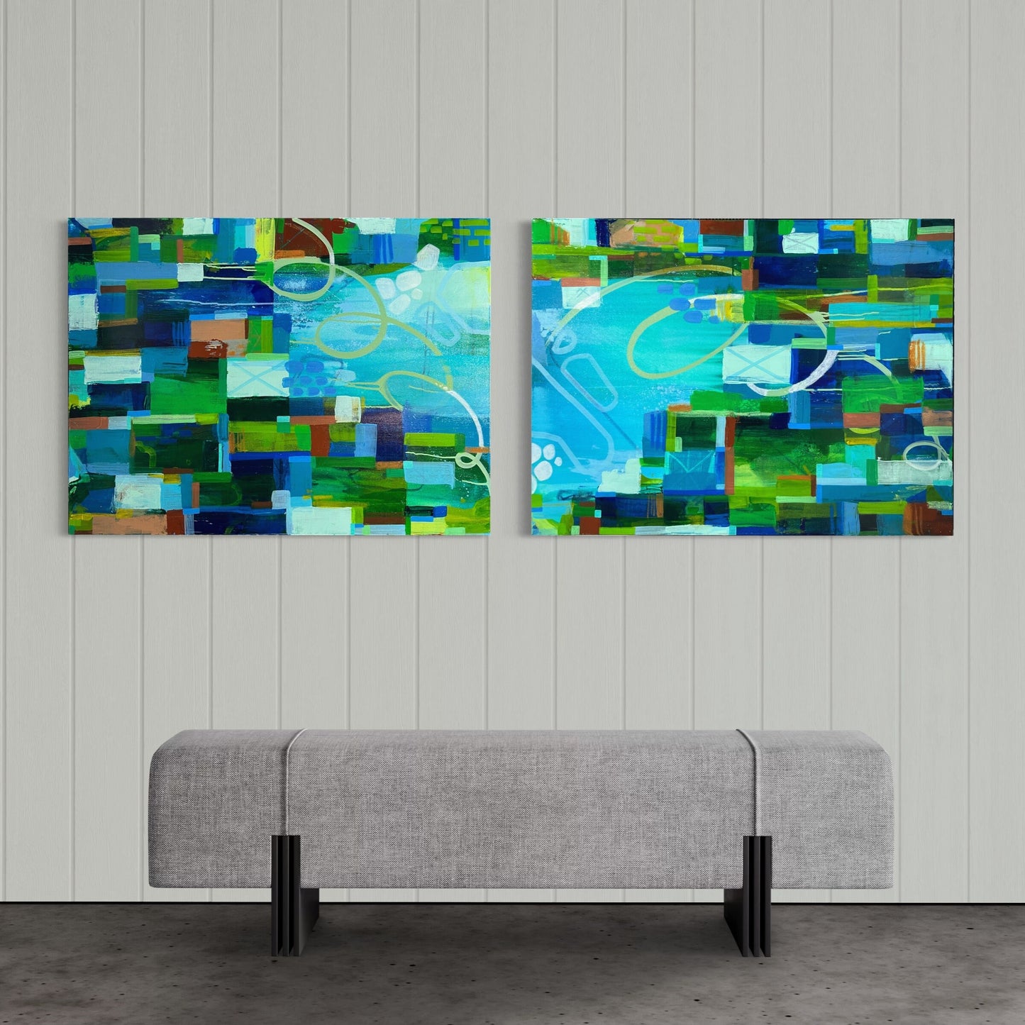 30" x 40" Set of Abstract Paintings