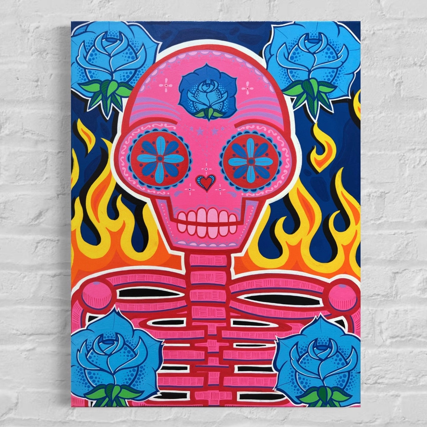 18" x 24" Sugar Skull Painting