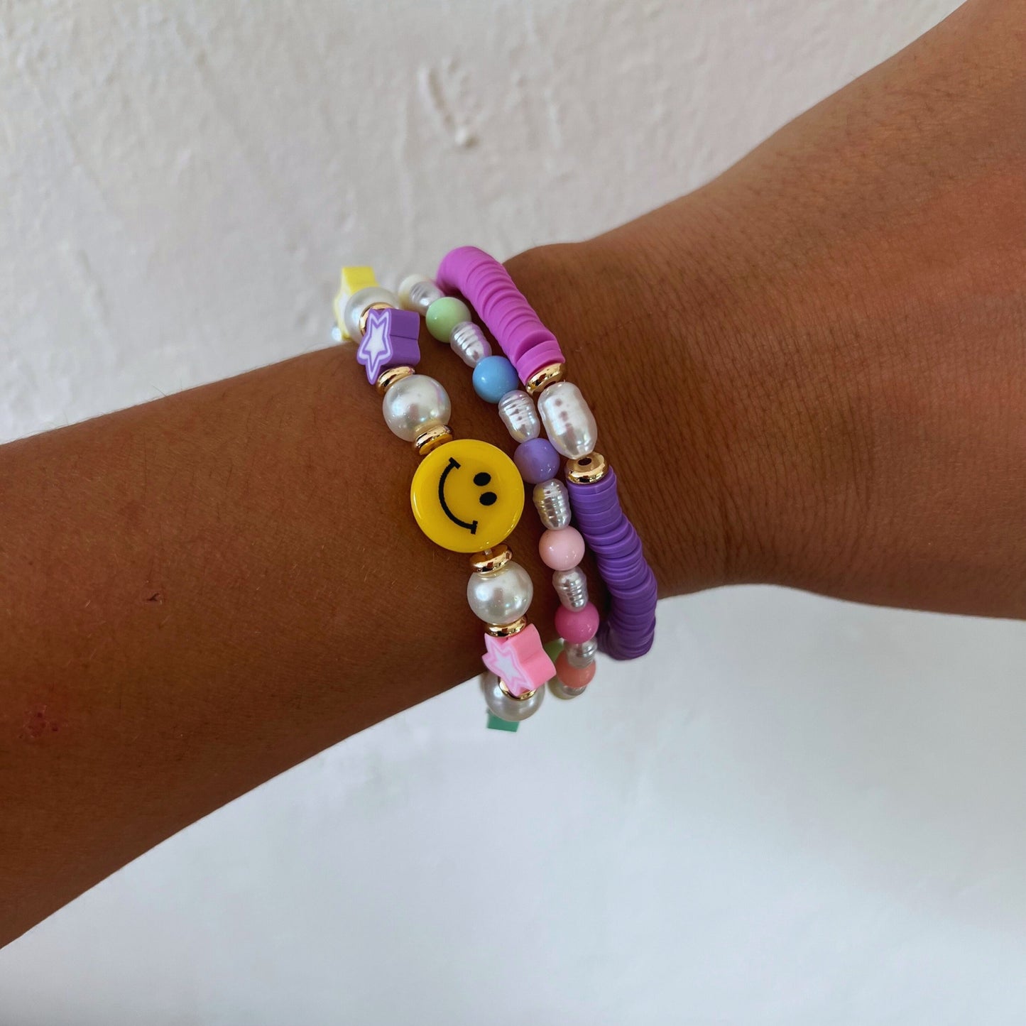 Pastel Stars Beaded Bracelet Set