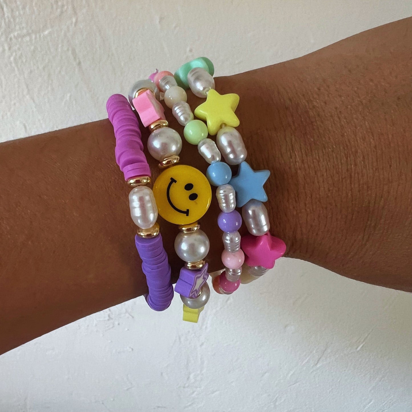 Pastel Stars Beaded Bracelet Set
