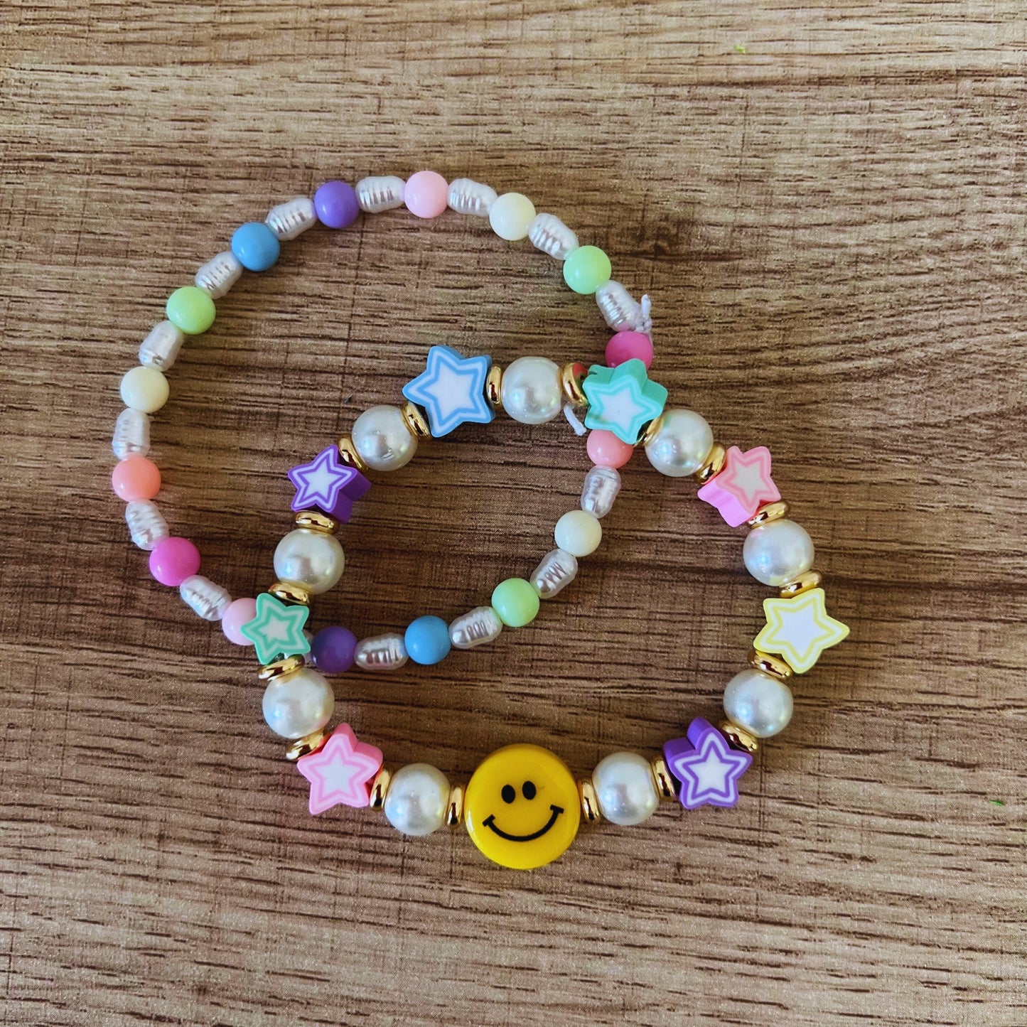 Pastel Stars Beaded Bracelet Set