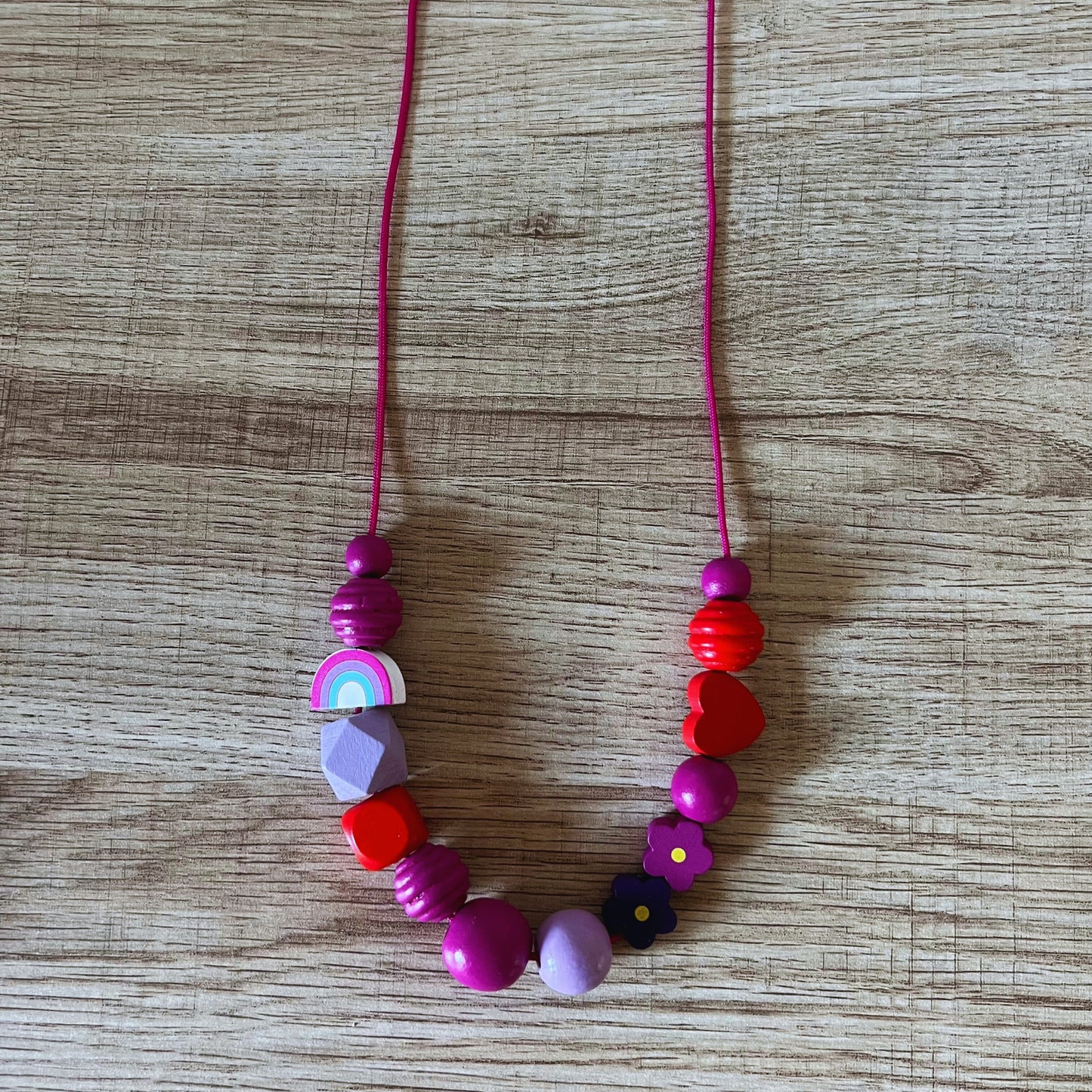 Whimsical Wood Beaded Necklace