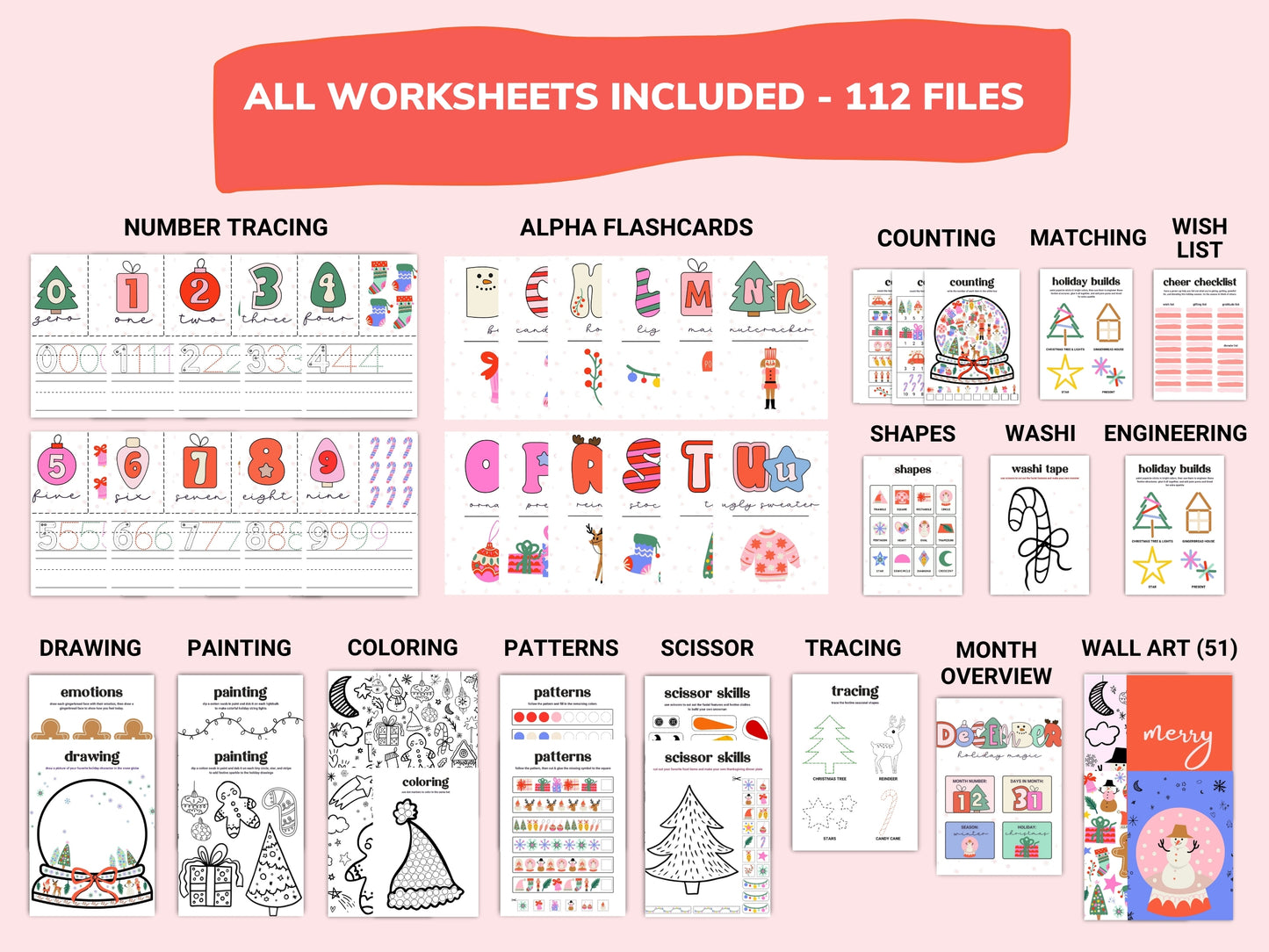 Holiday Kids Worksheets / Downloadable File / Digital Worksheets
