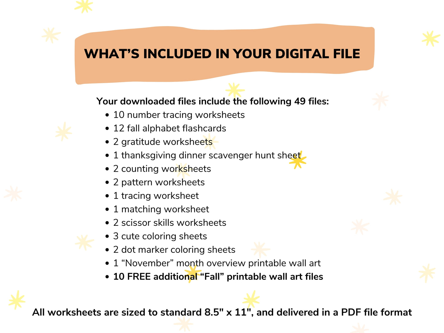 Fall Kids Worksheets / Downloadable File / Digital Worksheets