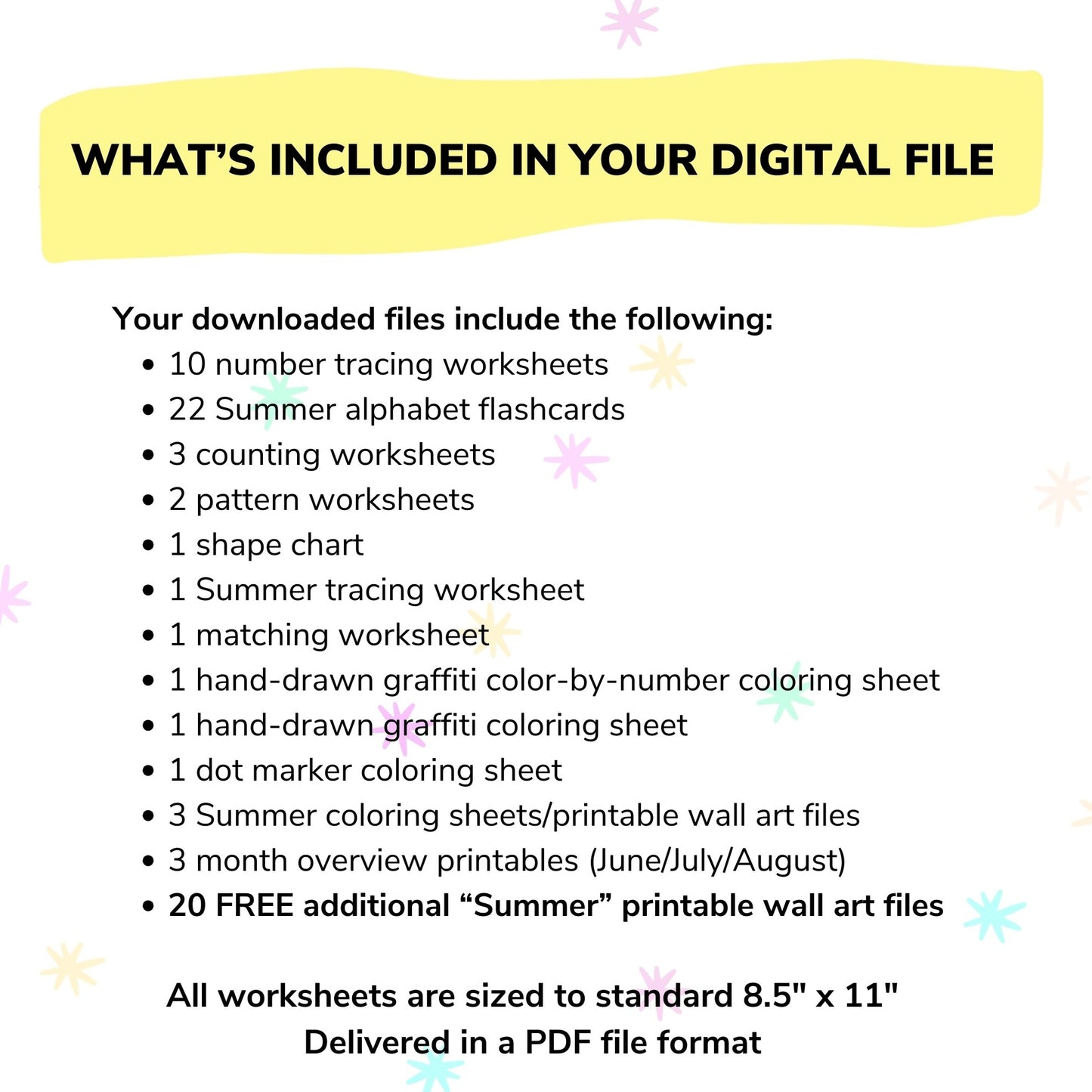 Summer Toddler Worksheets / Downloadable File / Digital Worksheets