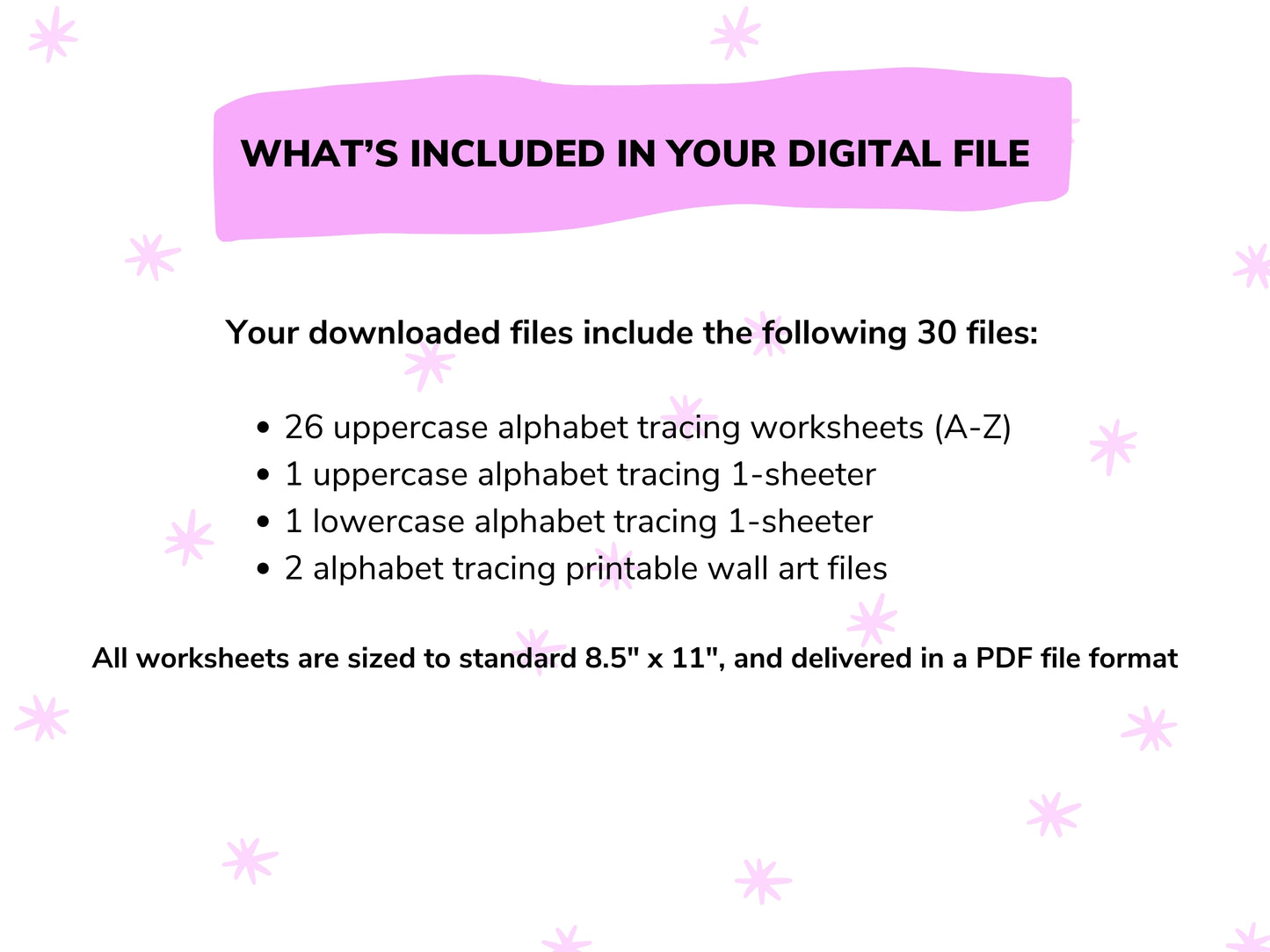 Alphabet Tracing Kid Worksheets / Downloadable File / Digital Worksheets / Letter Learning