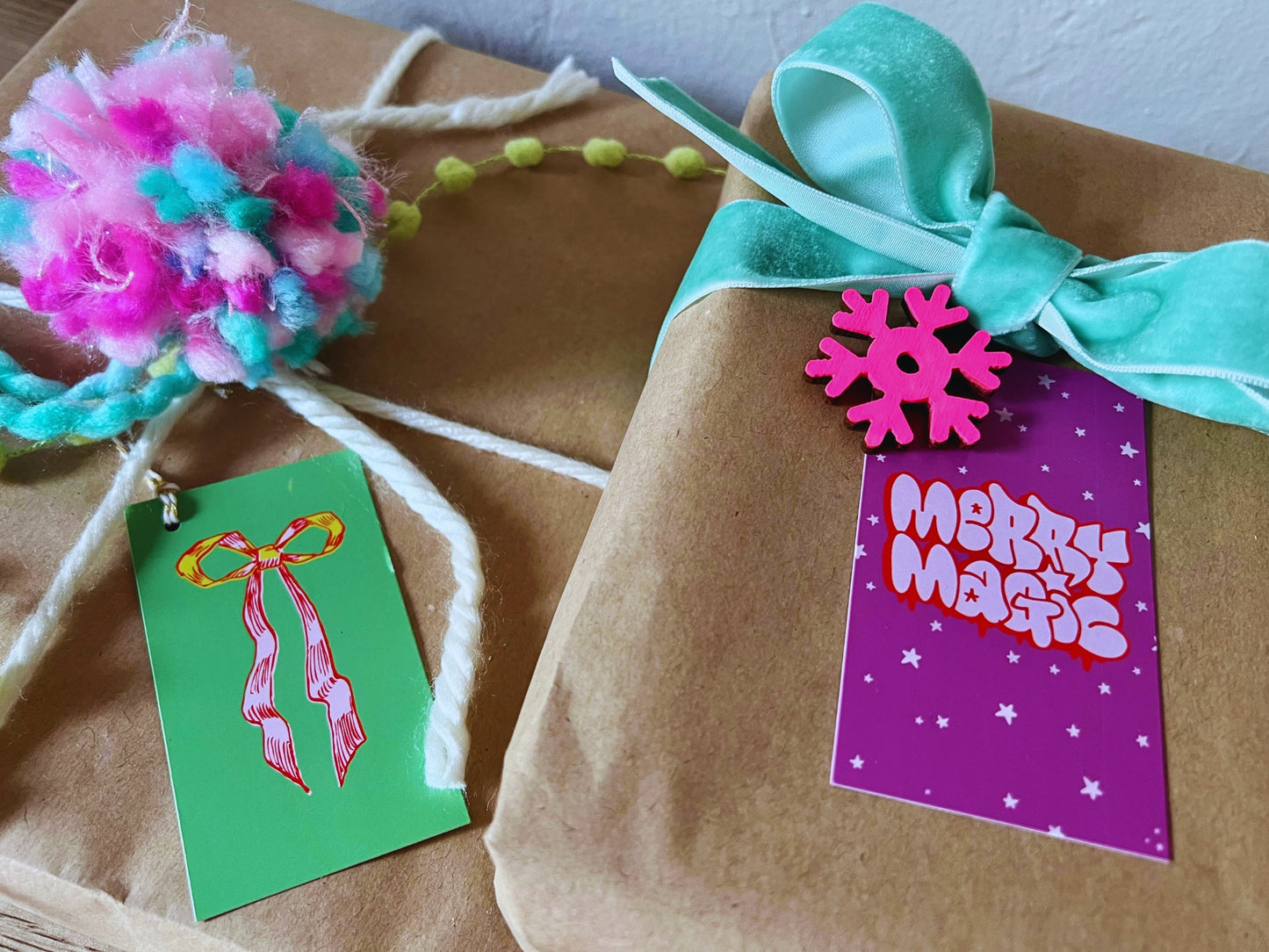 Graffiti-meets-Whimsy Holiday Gift Tags — Designed by us!