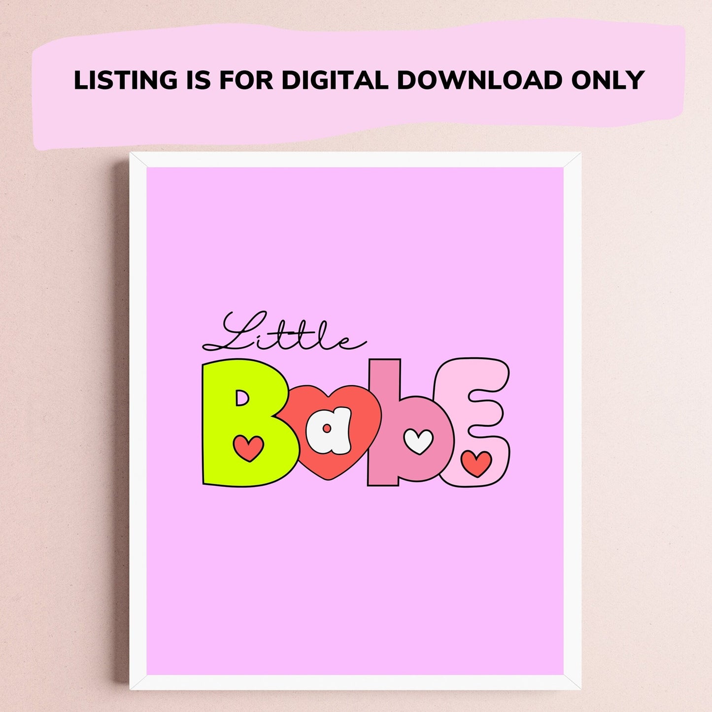 Valentines Day Printable Art - BABE