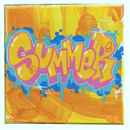 8" x 8" Hand-painted Personalized Graffiti Canvas